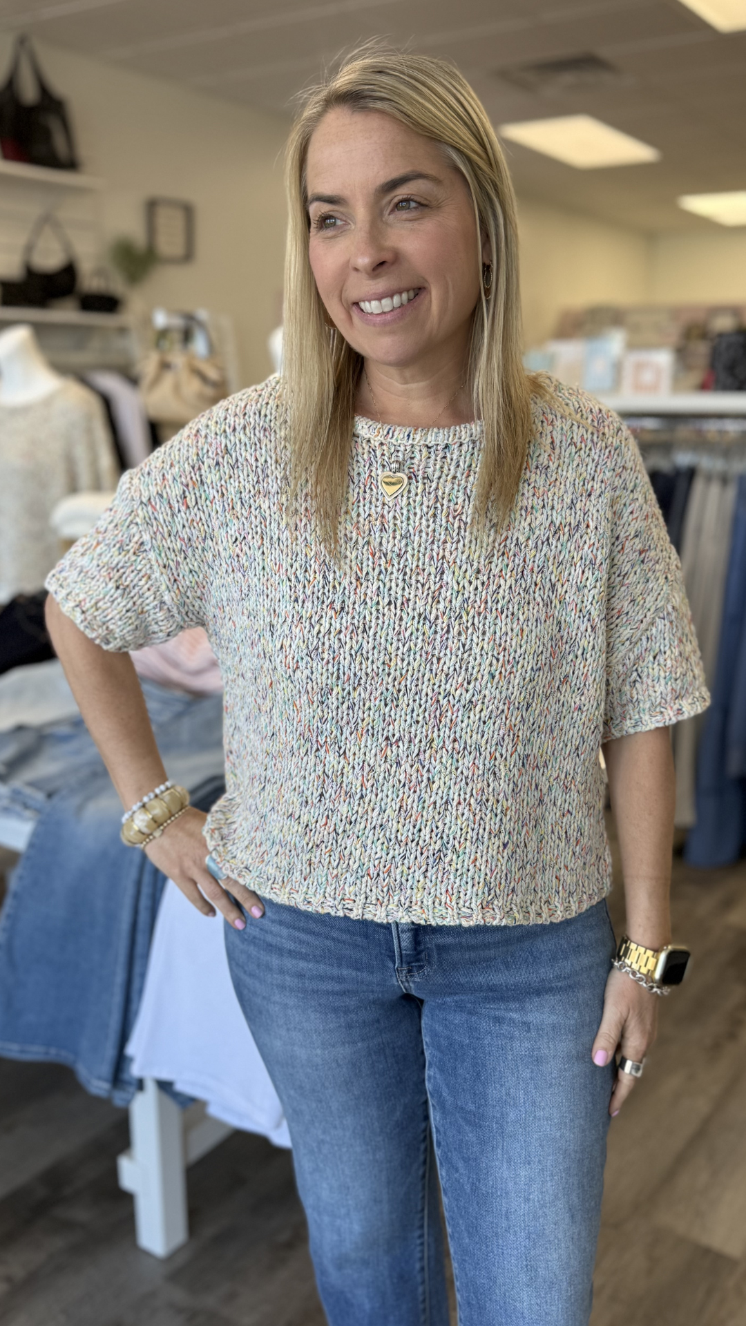 Multi Color Knit Sweater Top