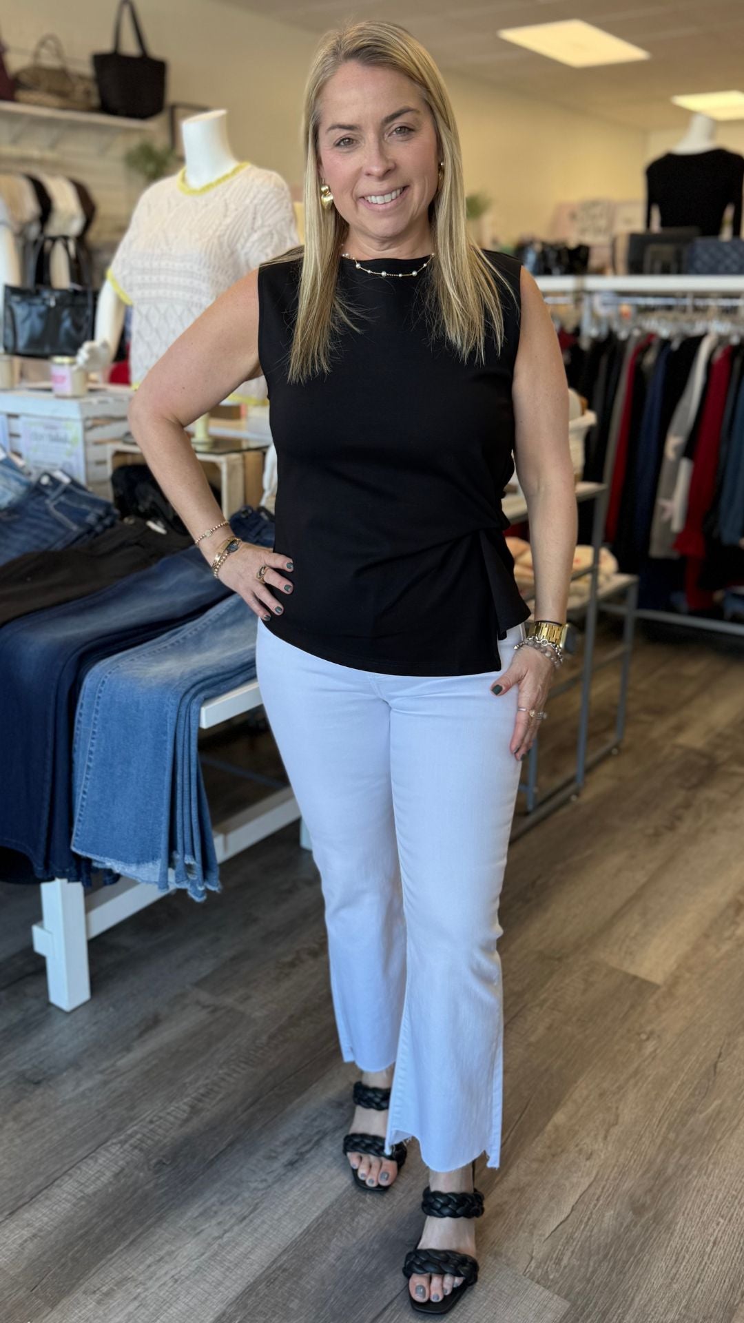 Twist Detail Ponte Sleeveless Top