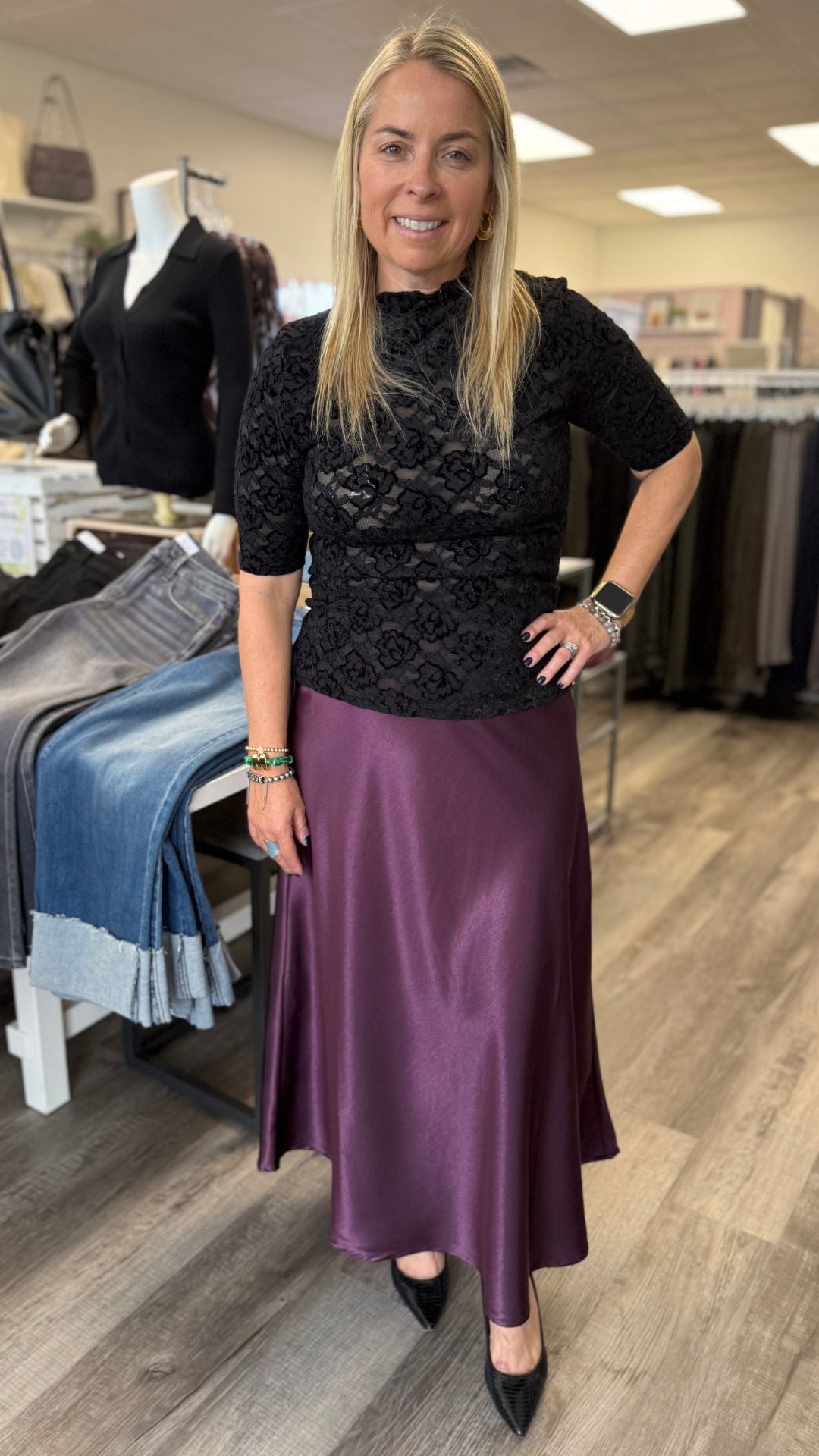 Black Lace Undersweater Top