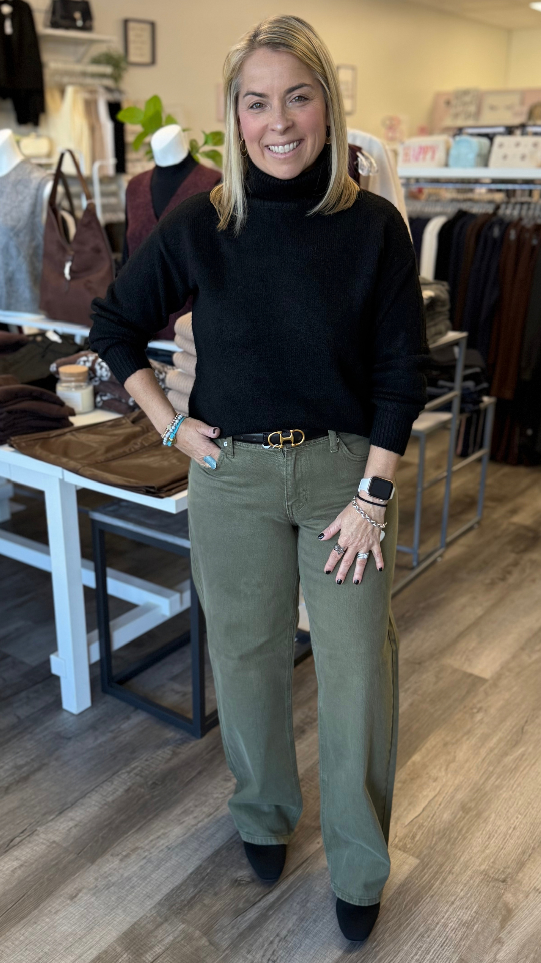 Black Mock Neck Sweater