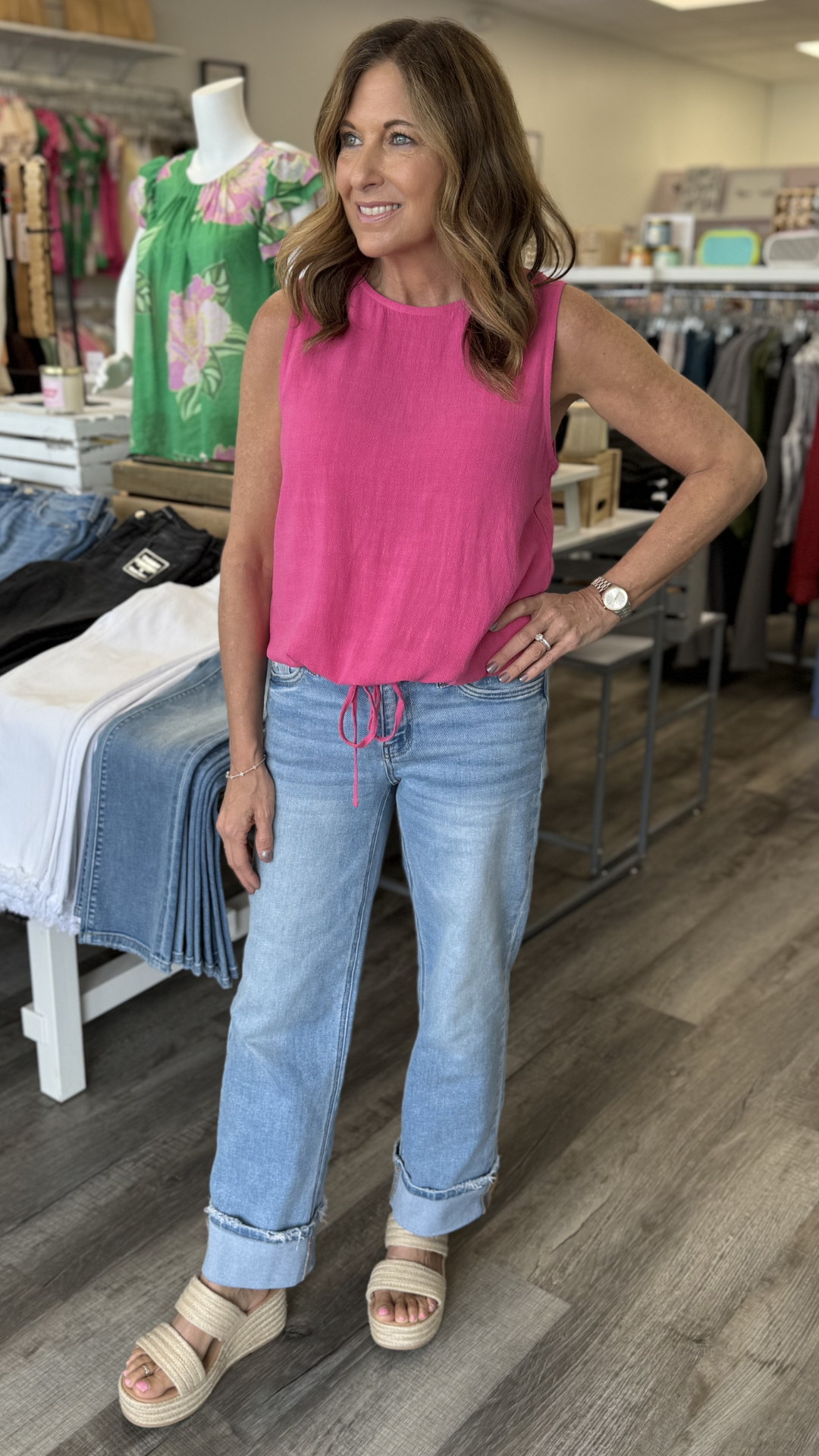 Fuchsia Sleeveless Top