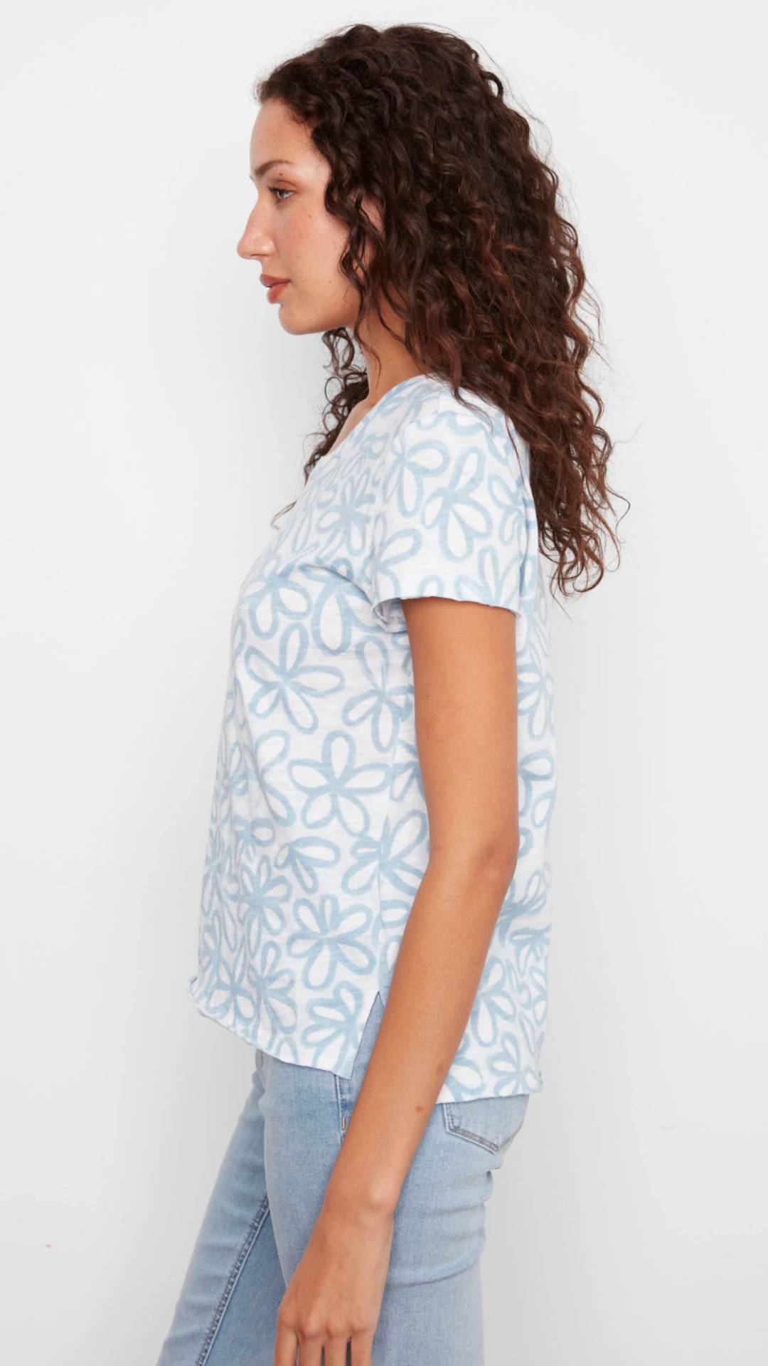 Printed Floral Organic Cotton Jersey Tee