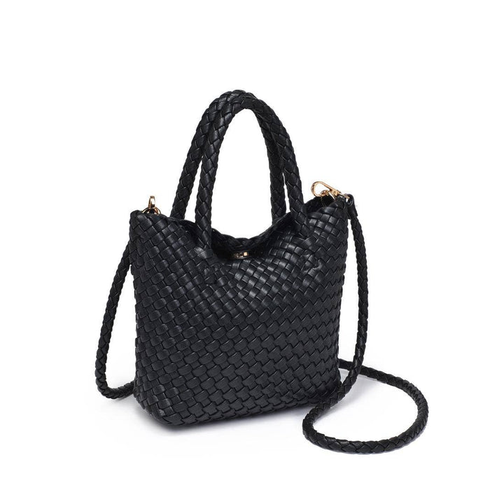 Black Leanna Woven Crossbody