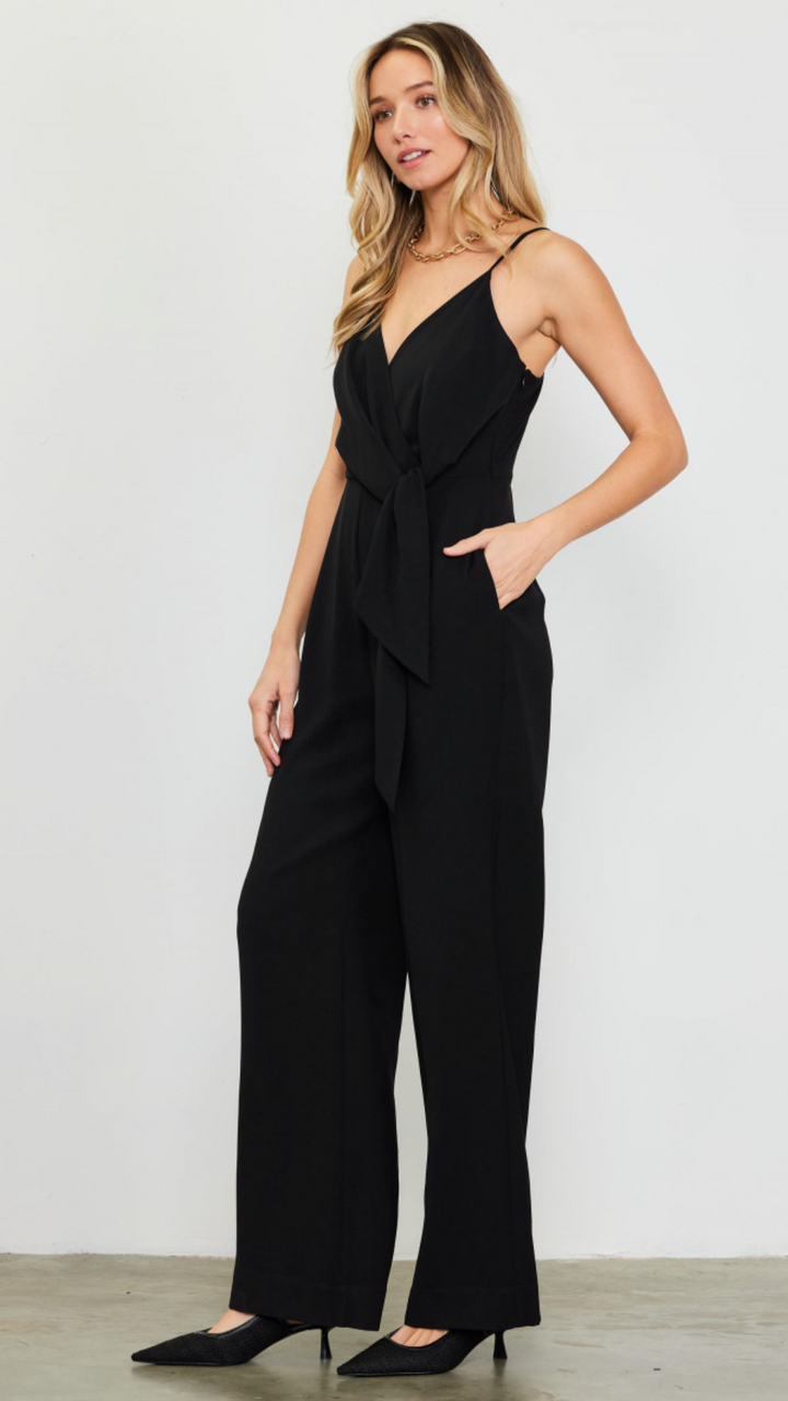 Waist Tie Detail Sleeveless Jumpsuit