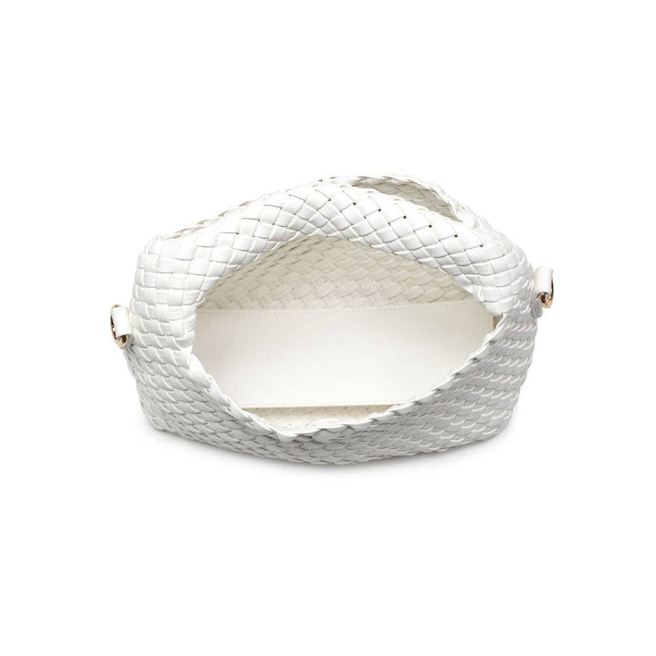 White Woven Vegan Leather Crossbody