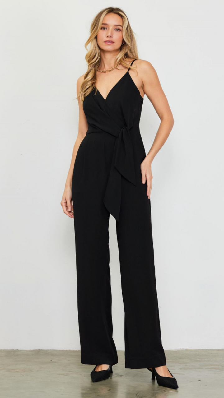 Waist Tie Detail Sleeveless Jumpsuit