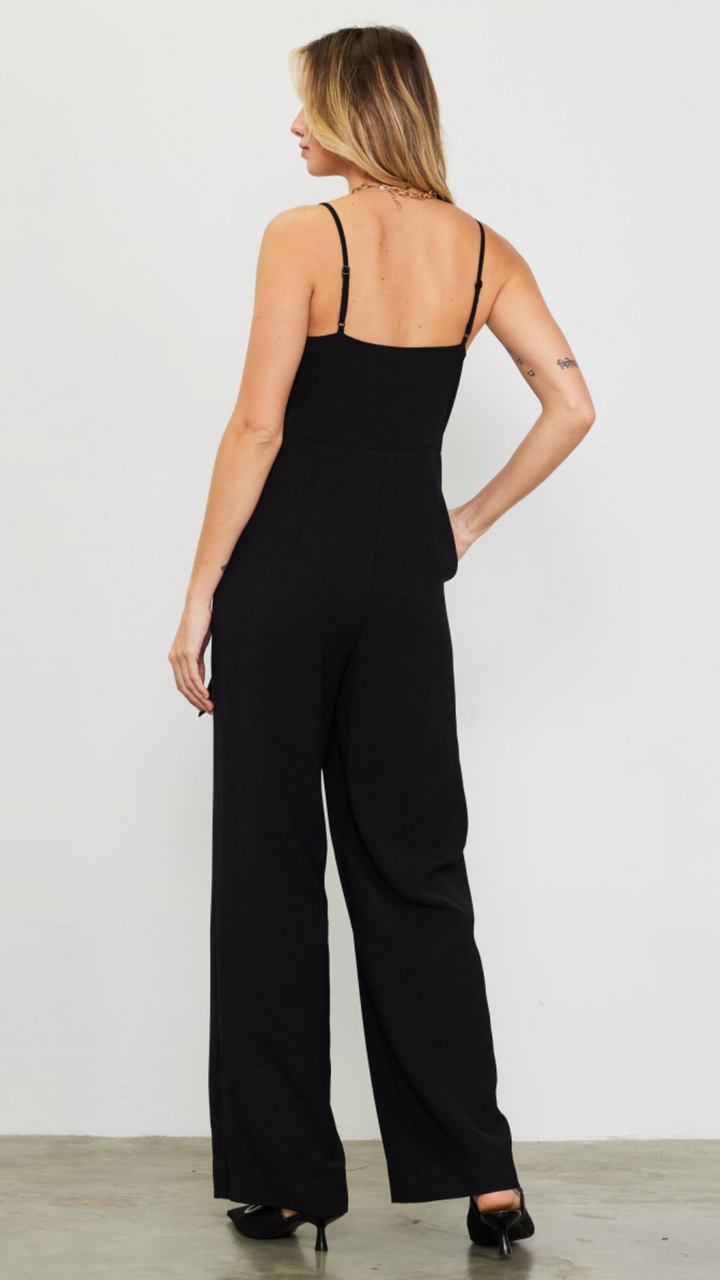 Waist Tie Detail Sleeveless Jumpsuit