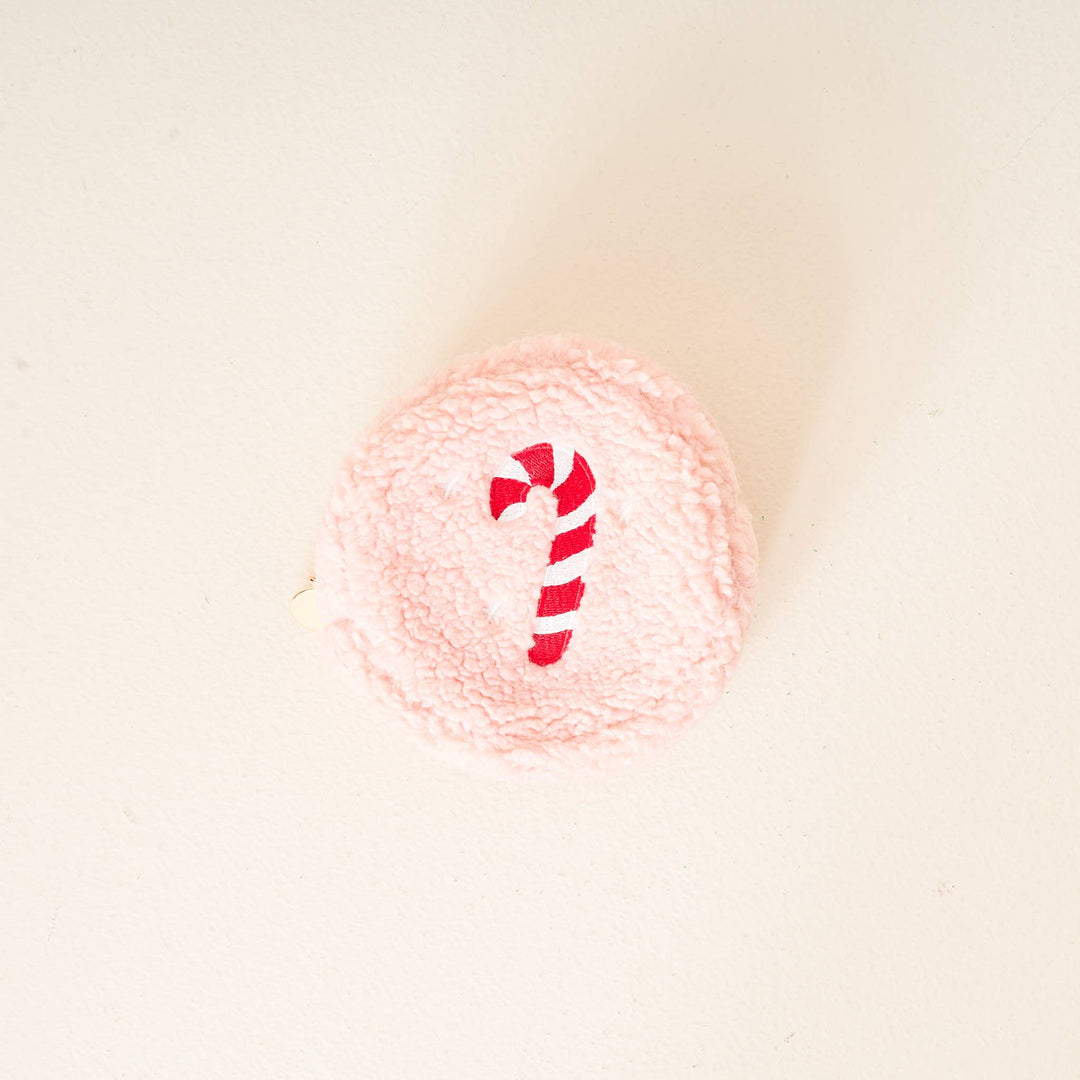 Circle Candy Cane Teddy Pouch