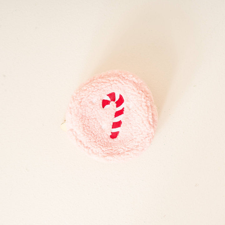 Circle Candy Cane Teddy Pouch