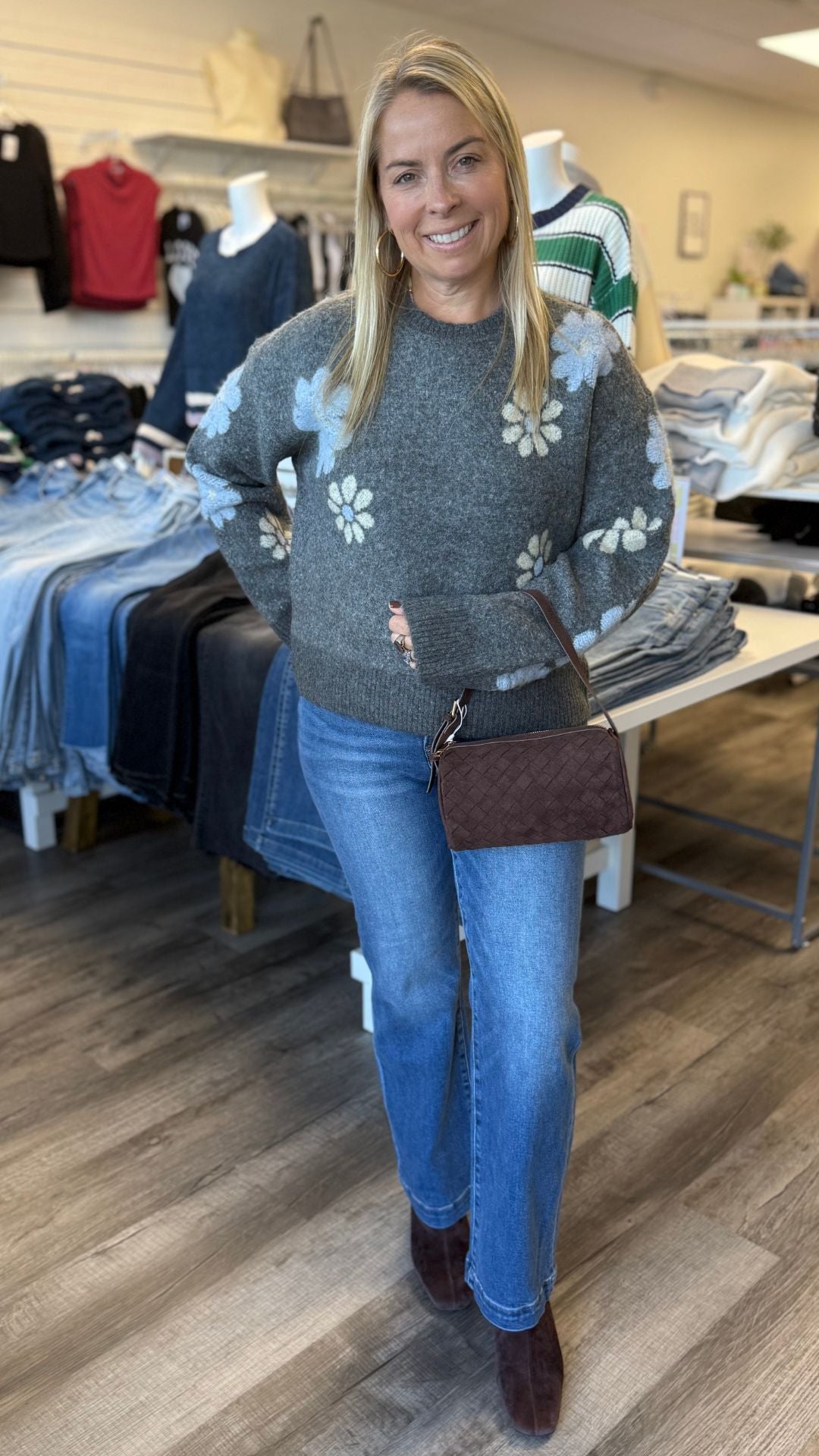 Flower Motif Sweater
