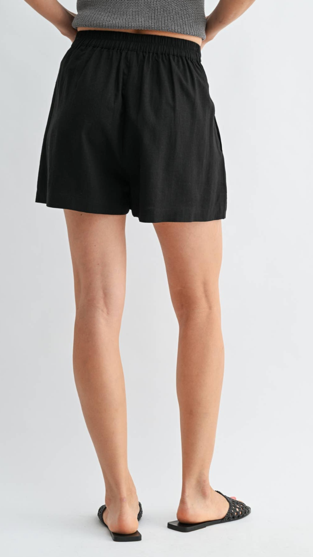 Black Pleated Shorts