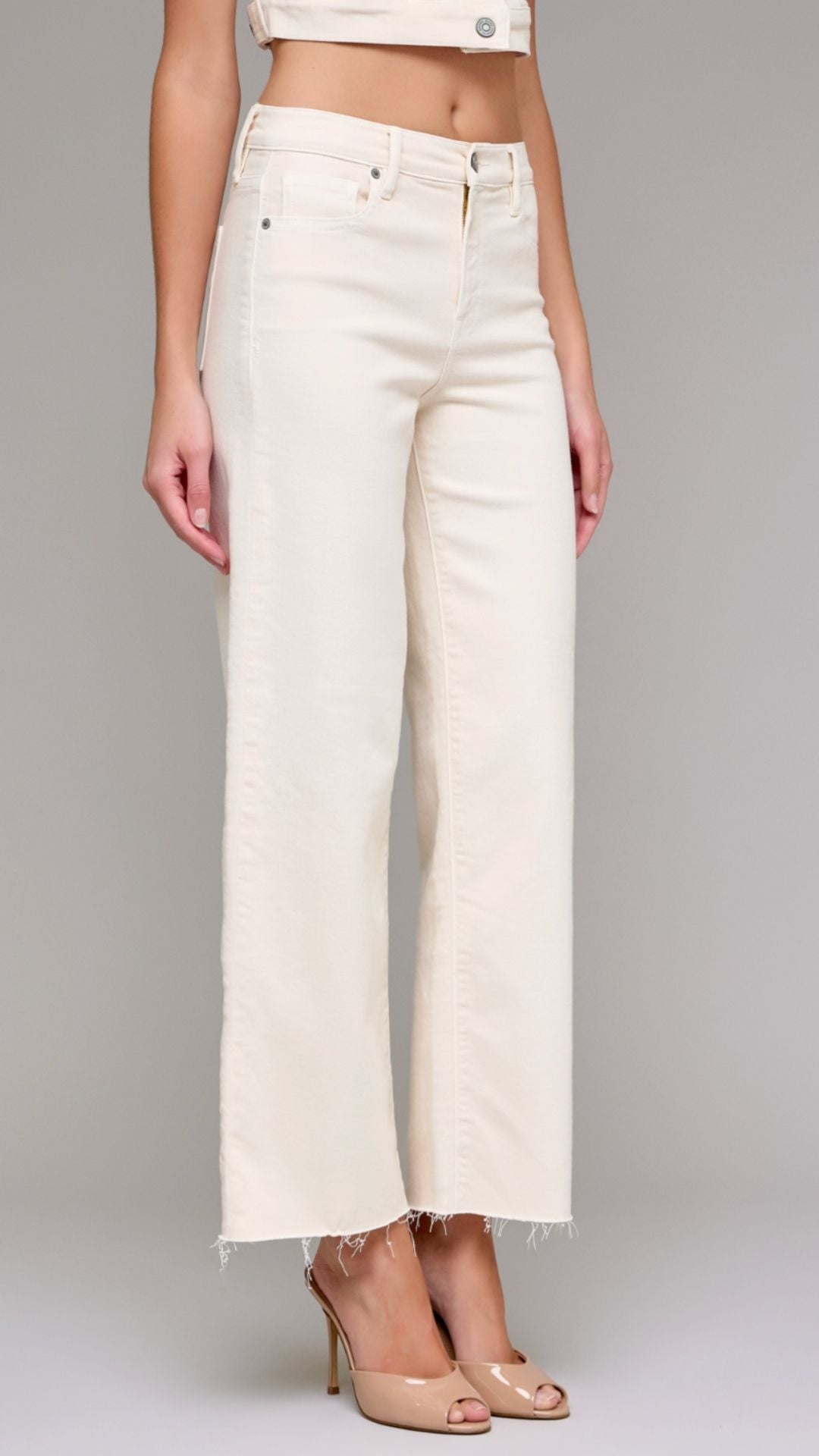 High Rise Ecru Dad Jeans