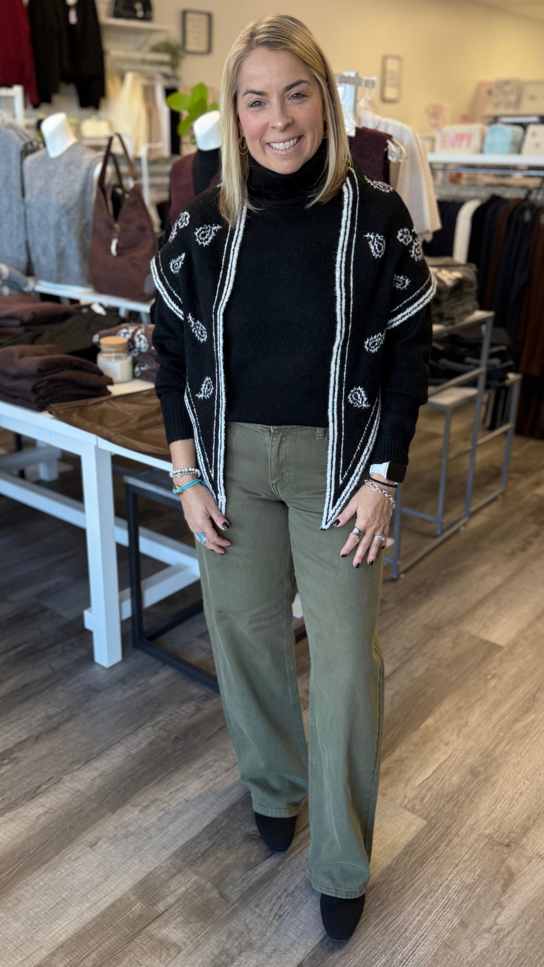 Black Mock Neck Sweater