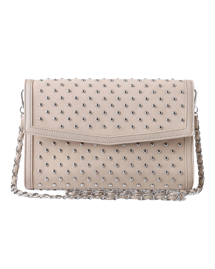 Beth Wheat Suede Clutch