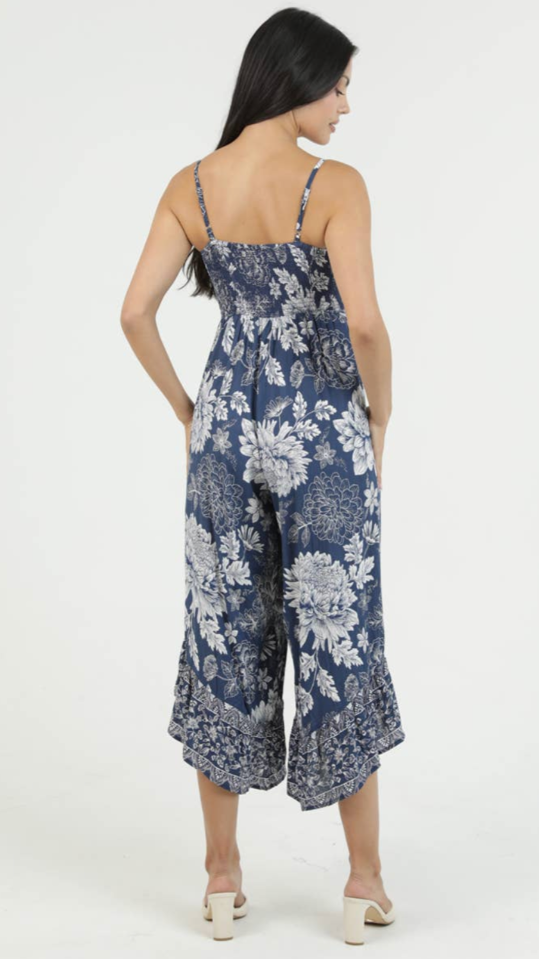Navy V Neck Jumpsuit