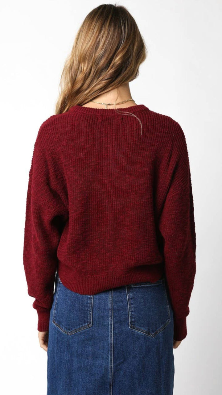 Burgundy Buttoned Sweater