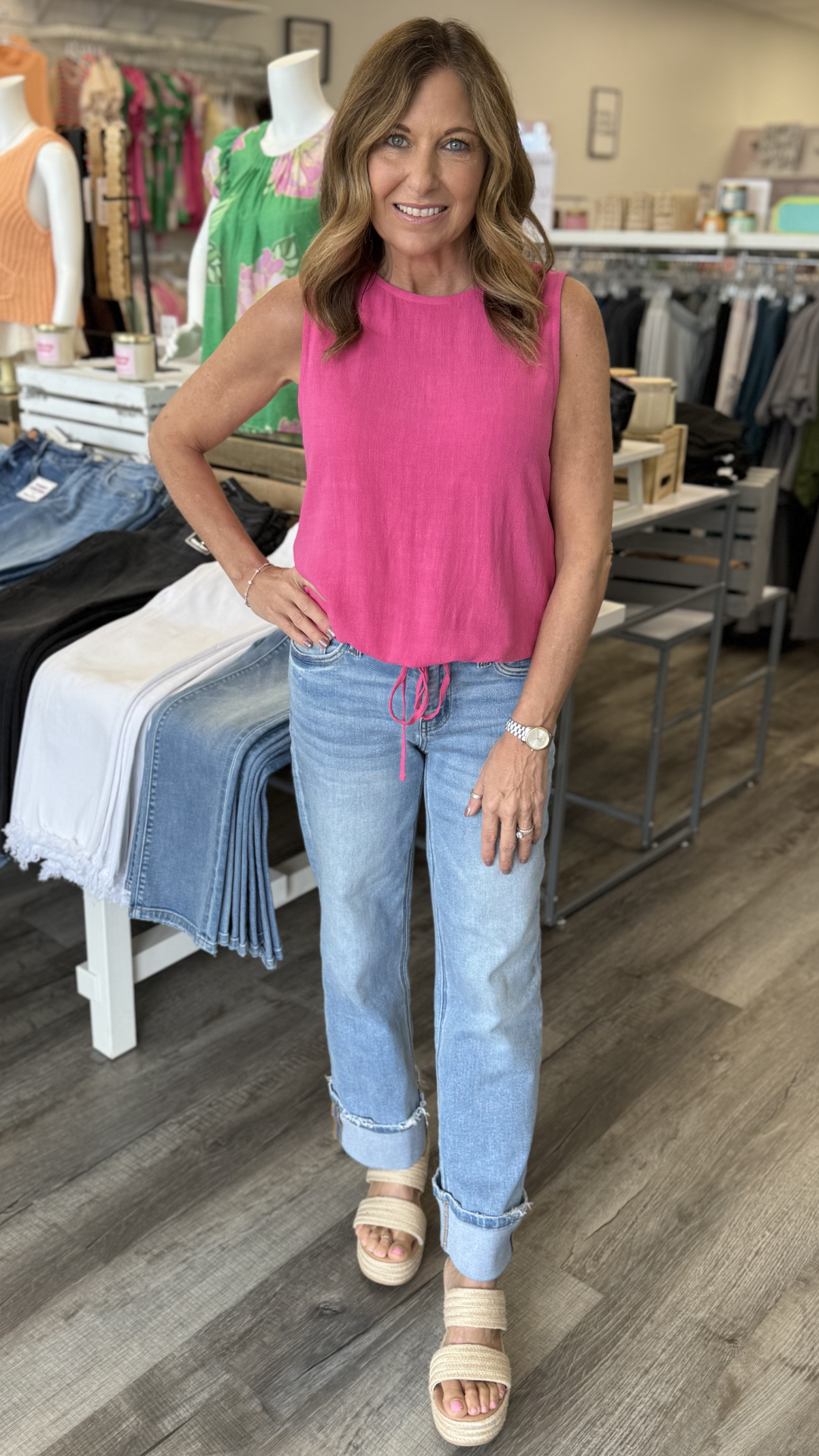 Fuchsia Sleeveless Top