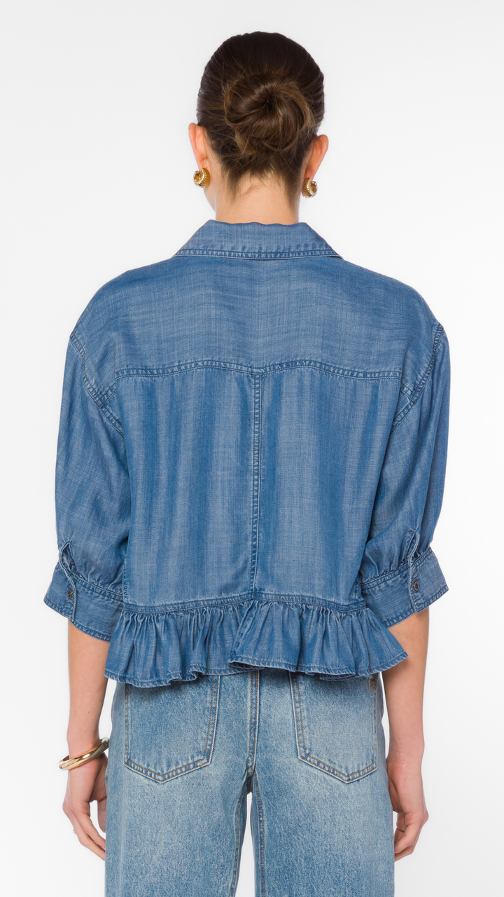 Flowy Peplum Tencel Top