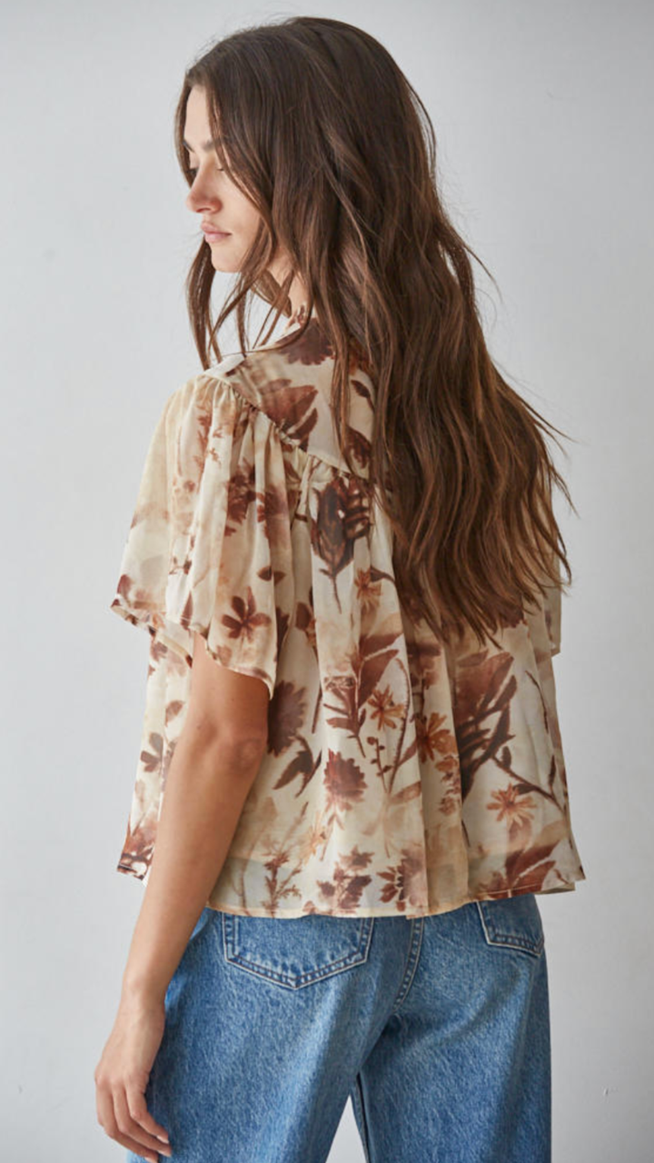 Chiffon Floral Print Blouse