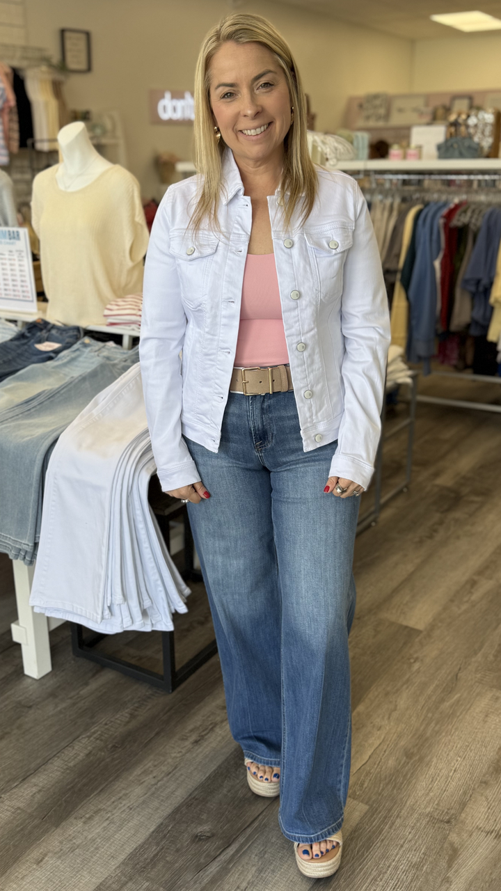 White Classic Better Butter Jean Jacket