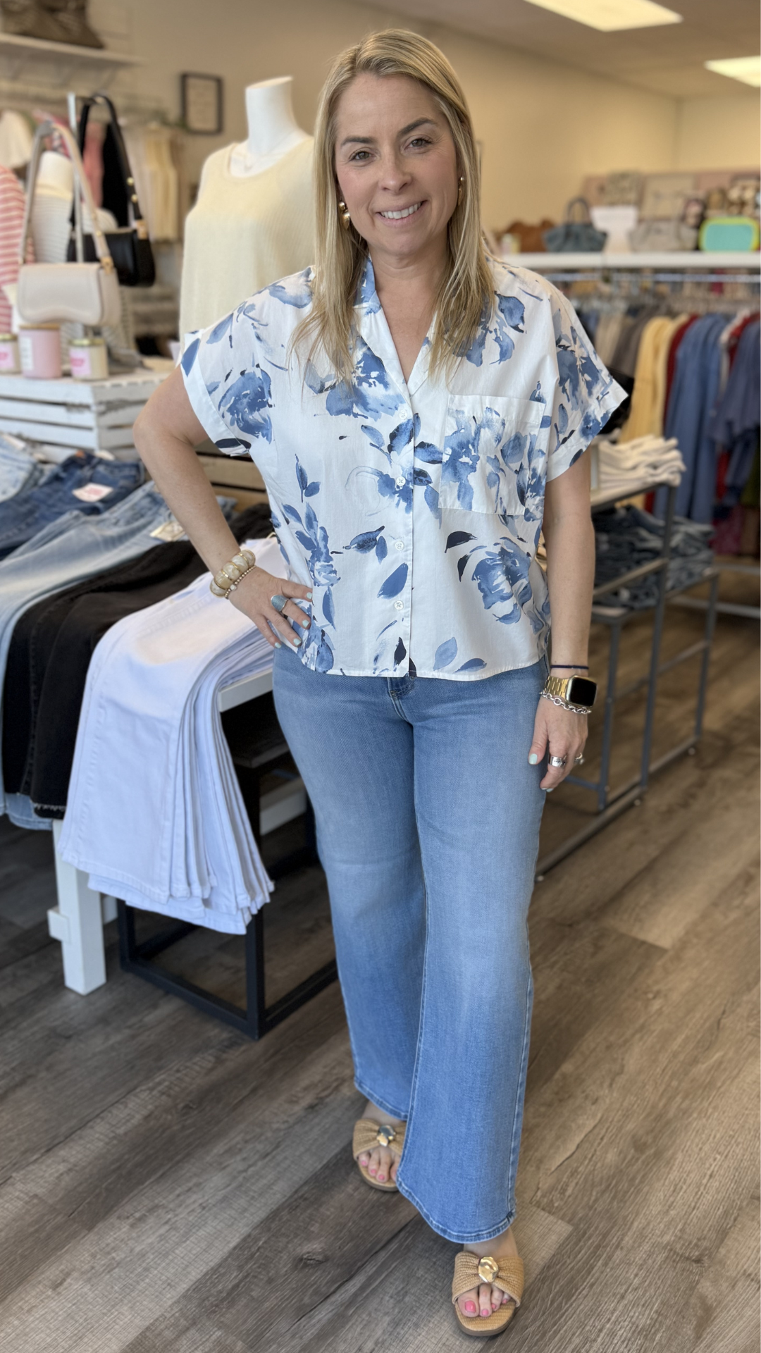 Washed Waterflower Top