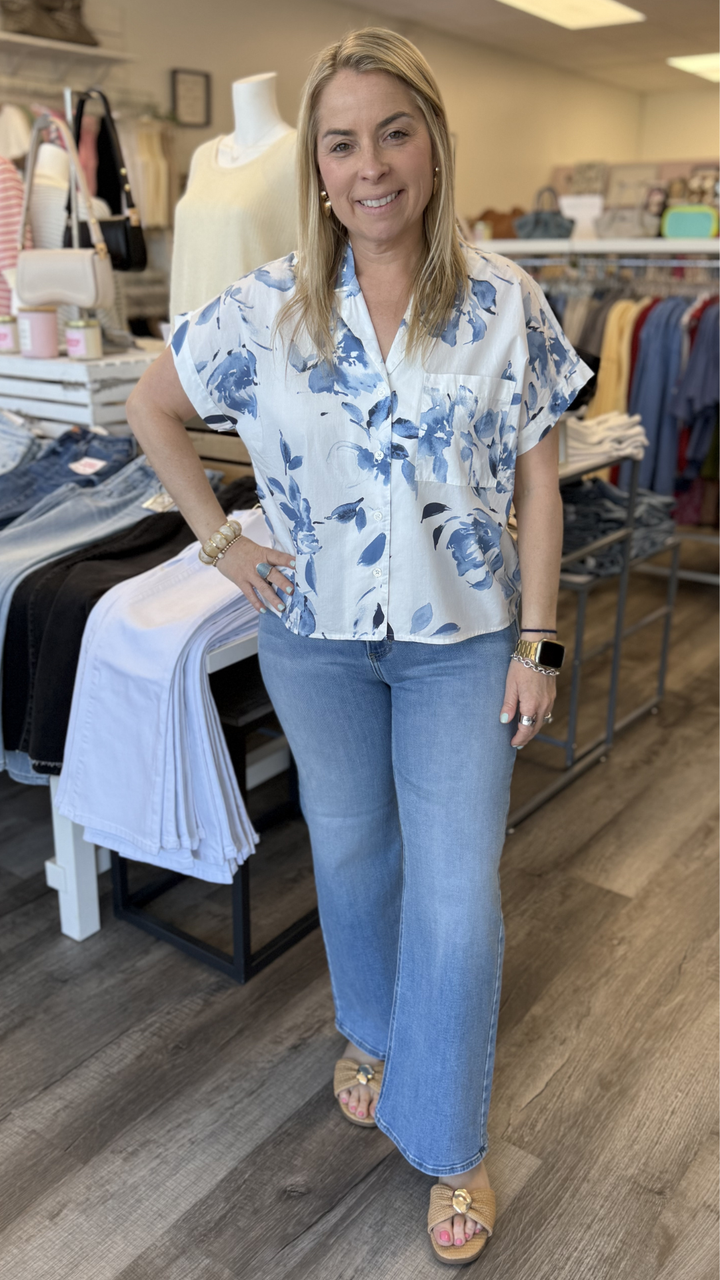 Washed Waterflower Top