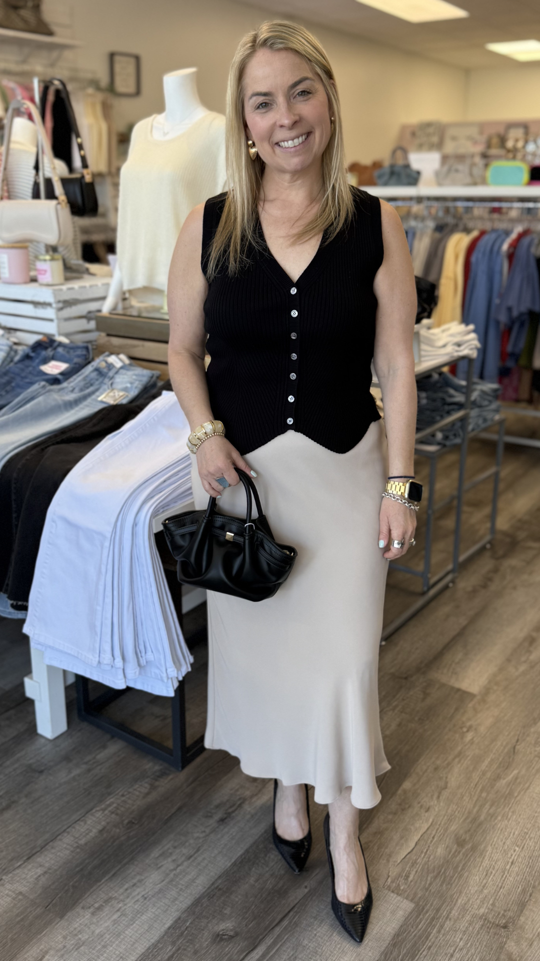 Sleeveless Ribbed Knit Vest