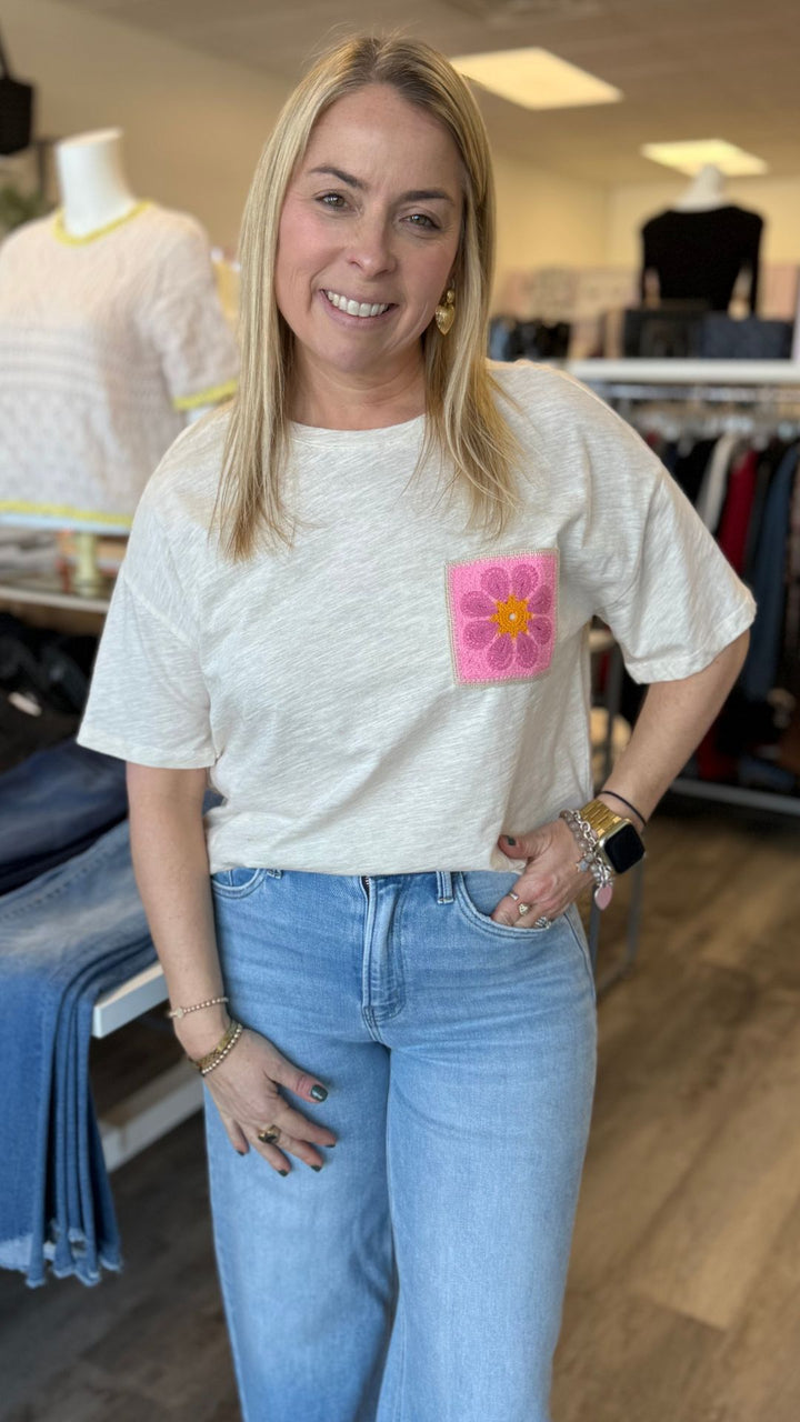 Crochet Chest Pocket Tee