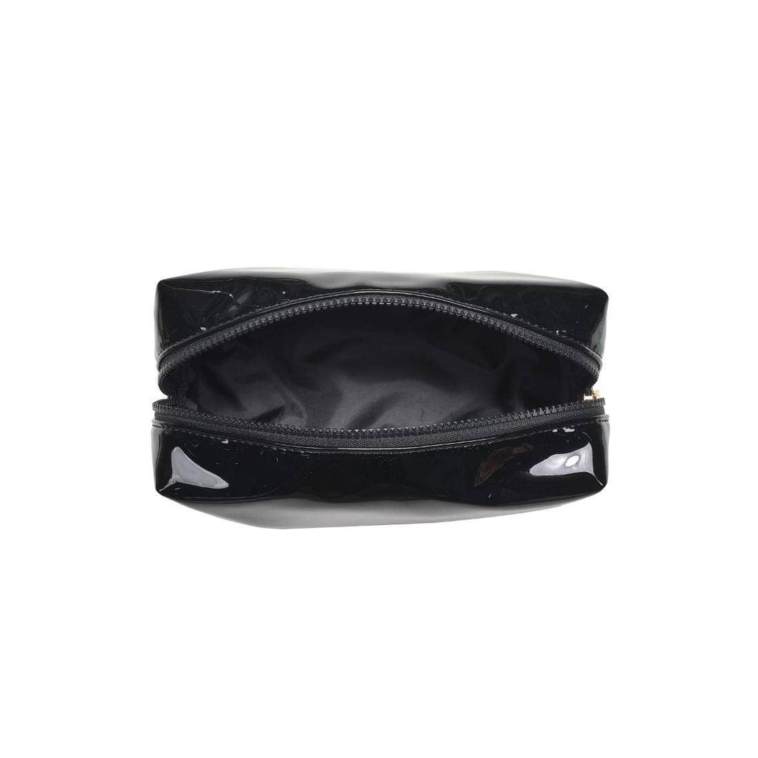 Black Patent Cosmetic Pouch