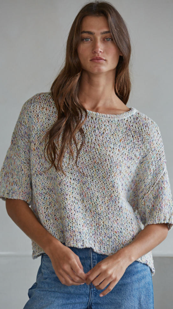 Multi Color Knit Sweater Top