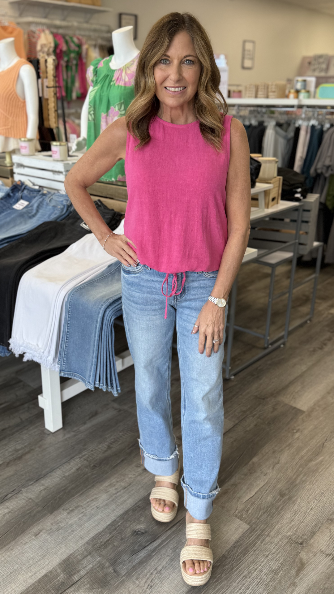 Fuchsia Sleeveless Top