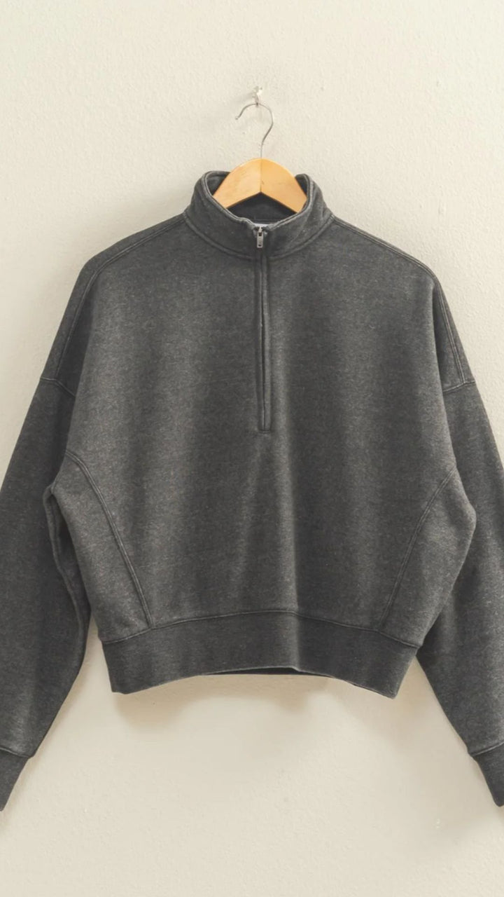 Black Love This Way Half Zip Sweatshirt