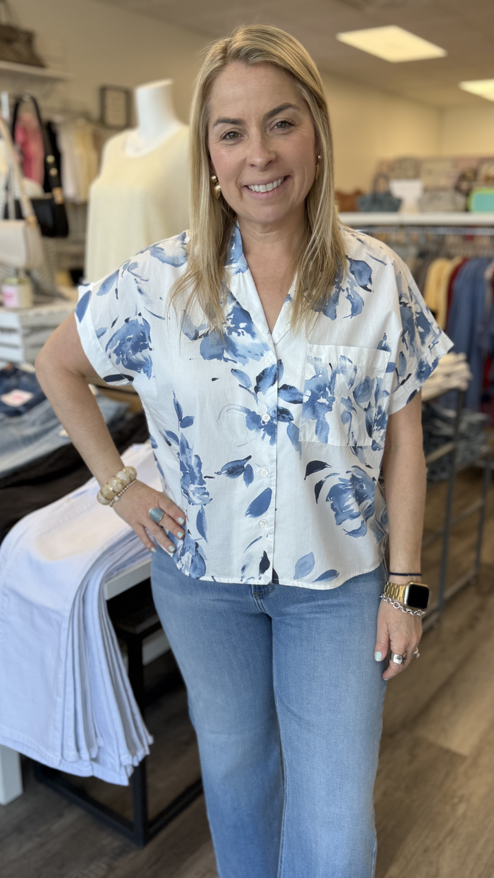 Washed Waterflower Top