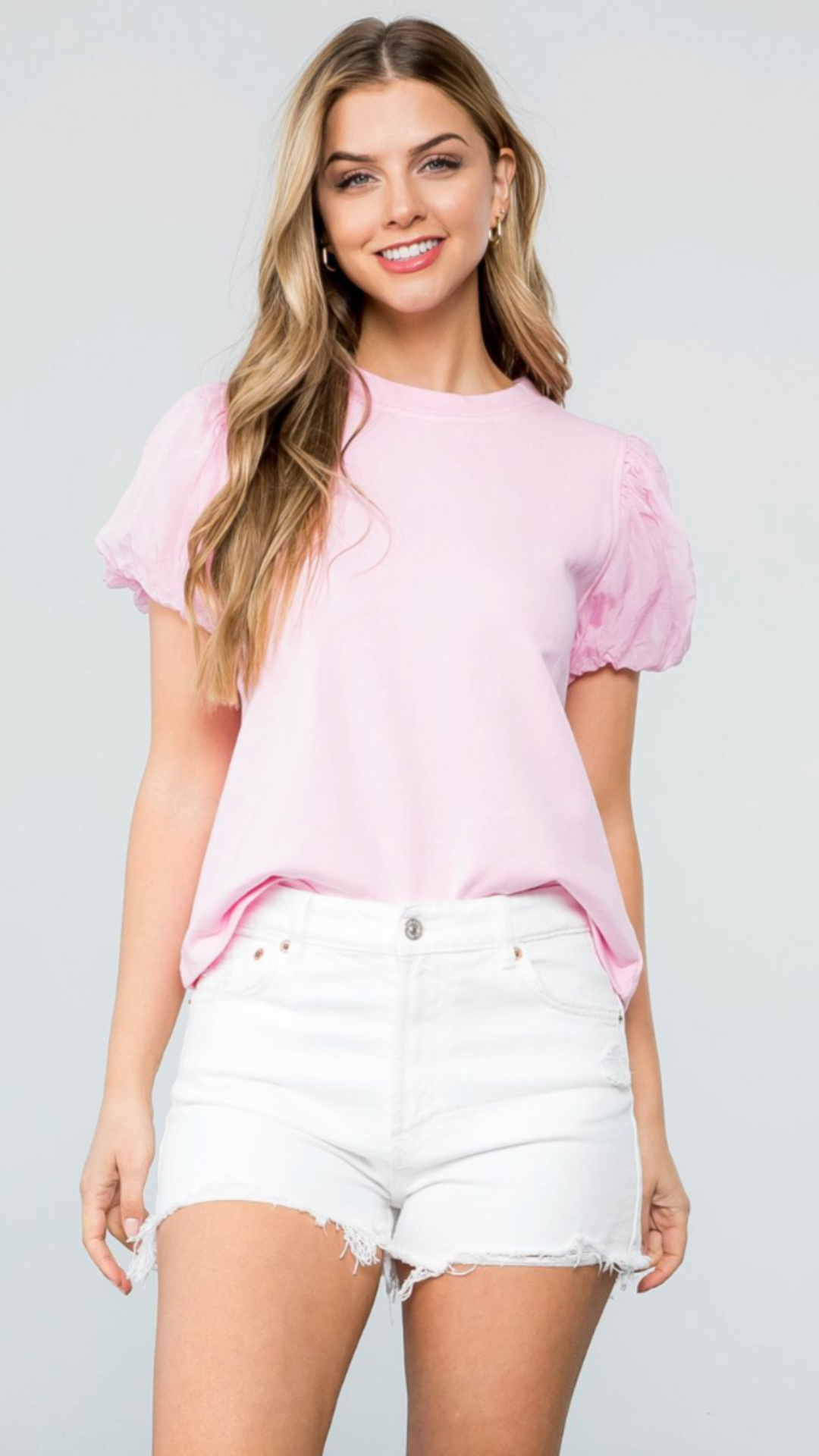 Ruffle Sleeve French Terry Top