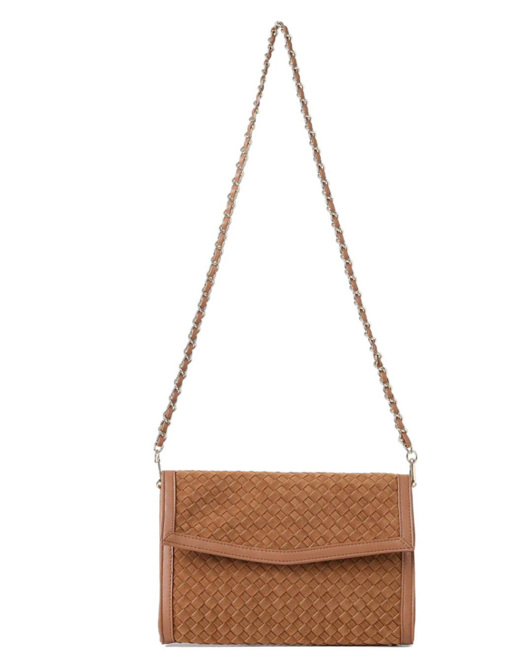 Beth Saddle Suede Woven Clutch