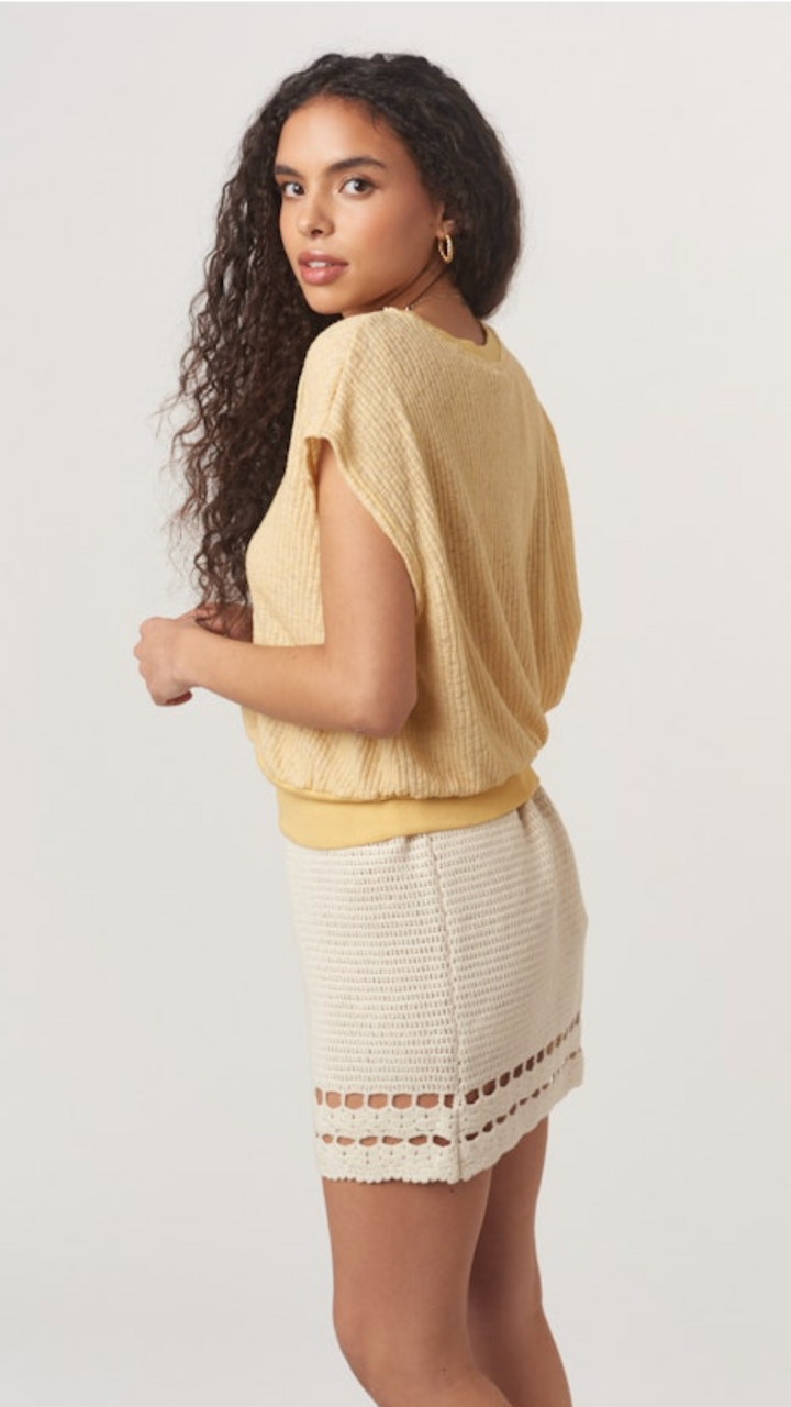 Iva Textured V Neck Tee