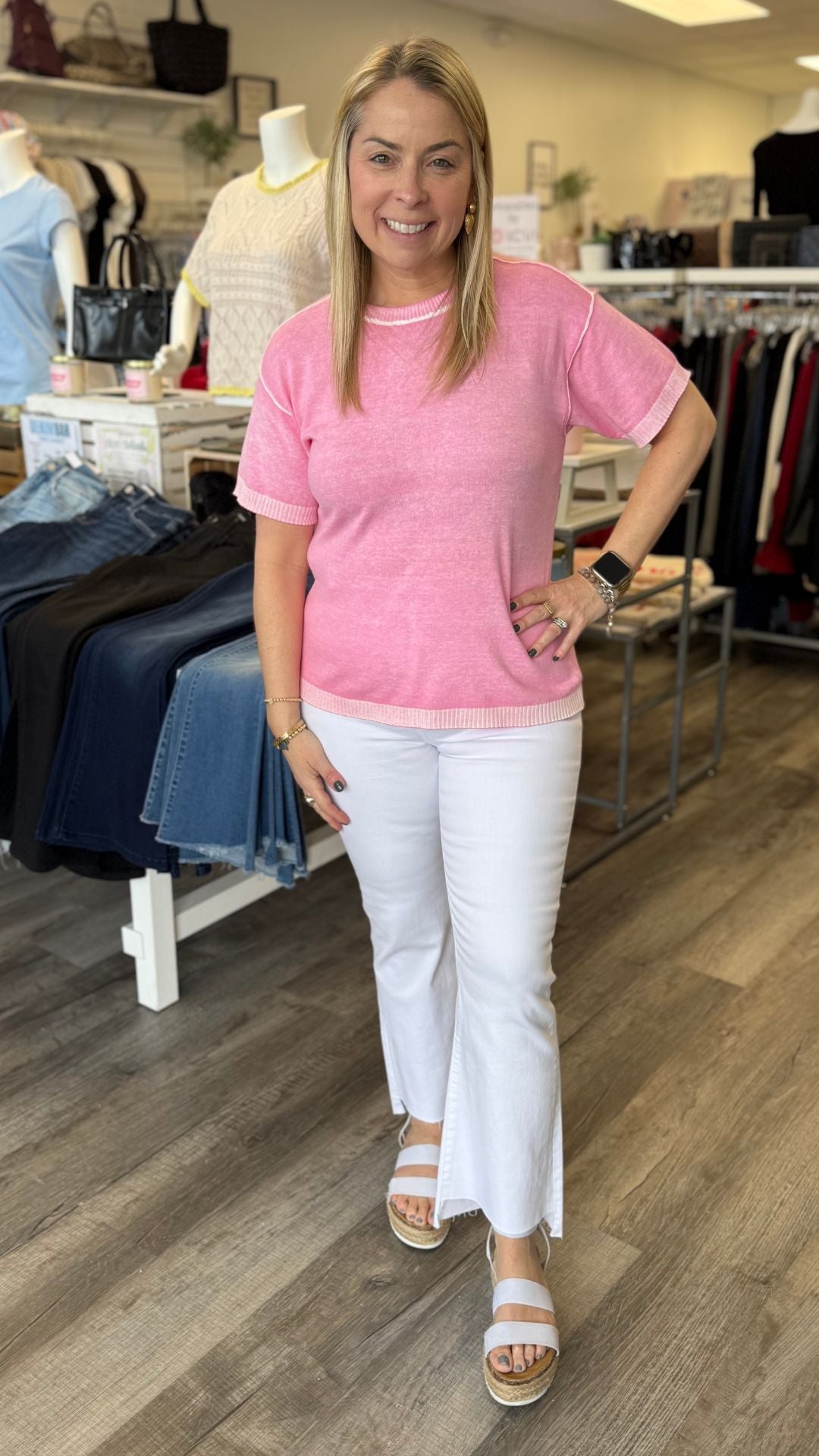 Candy Pink Reverse Print Top