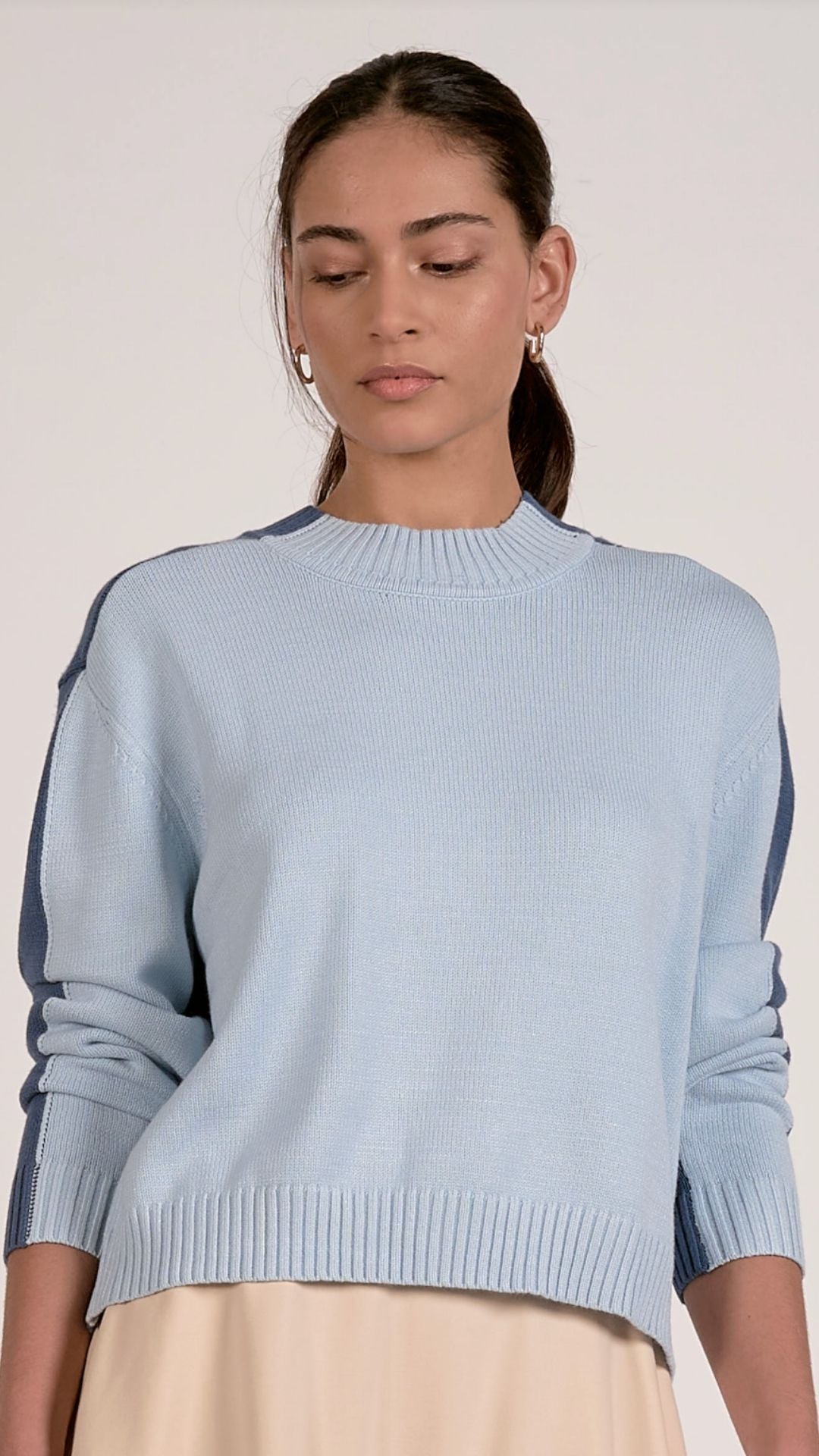 Light Teal Colorblock Sweater