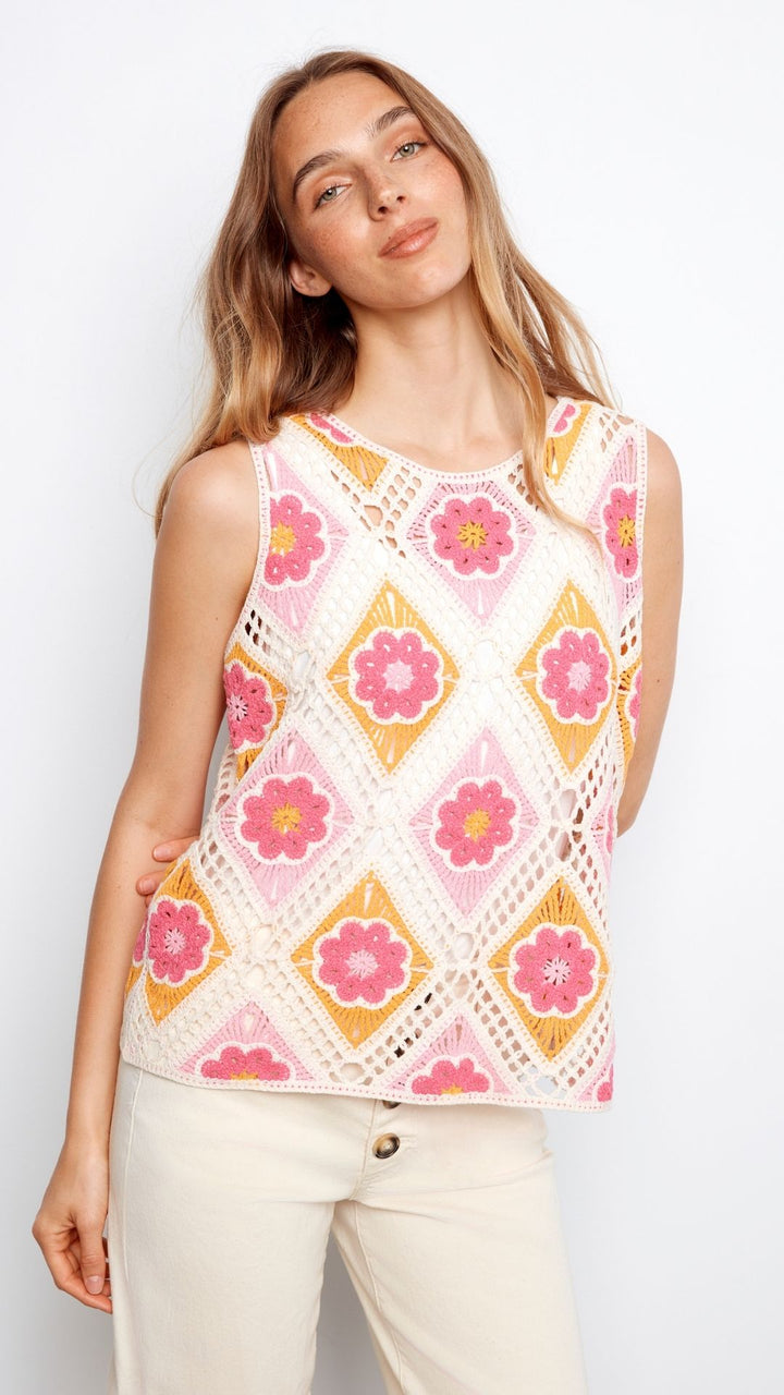 Floral Sleeveless Crochet Top