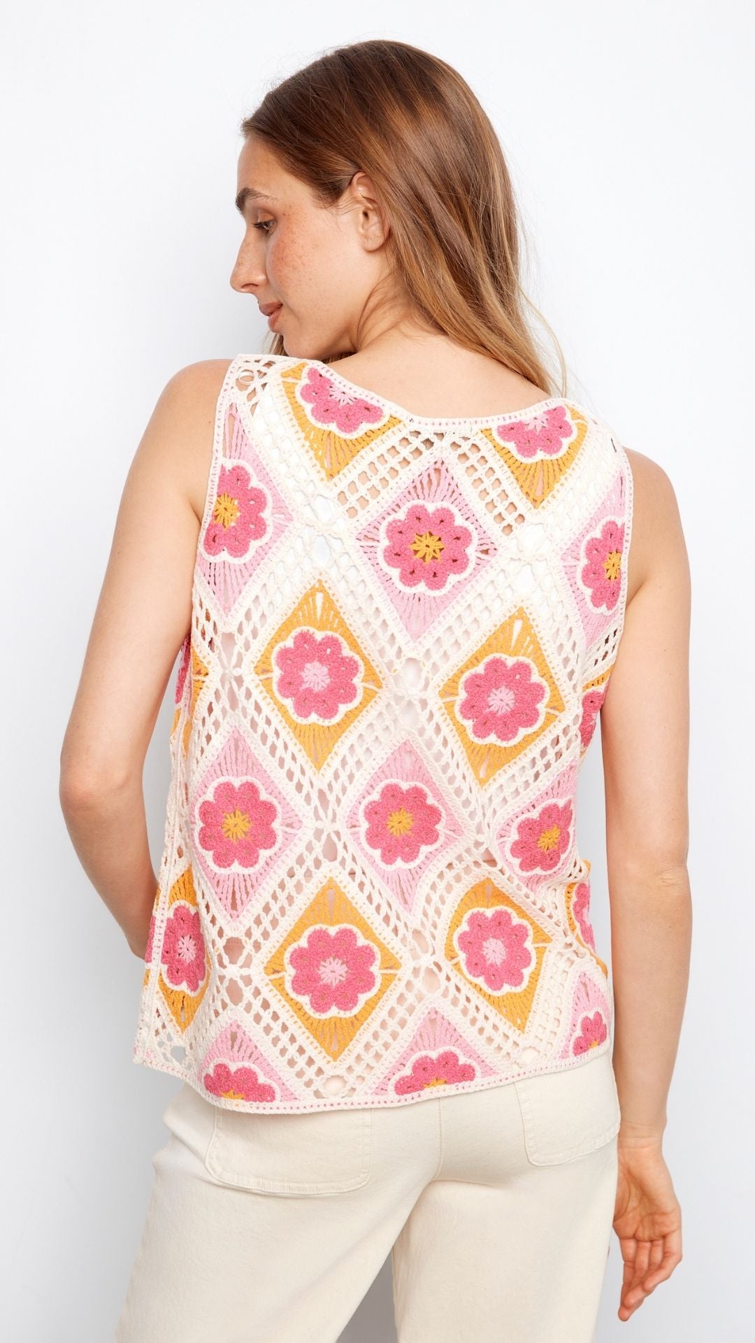 Floral Sleeveless Crochet Top