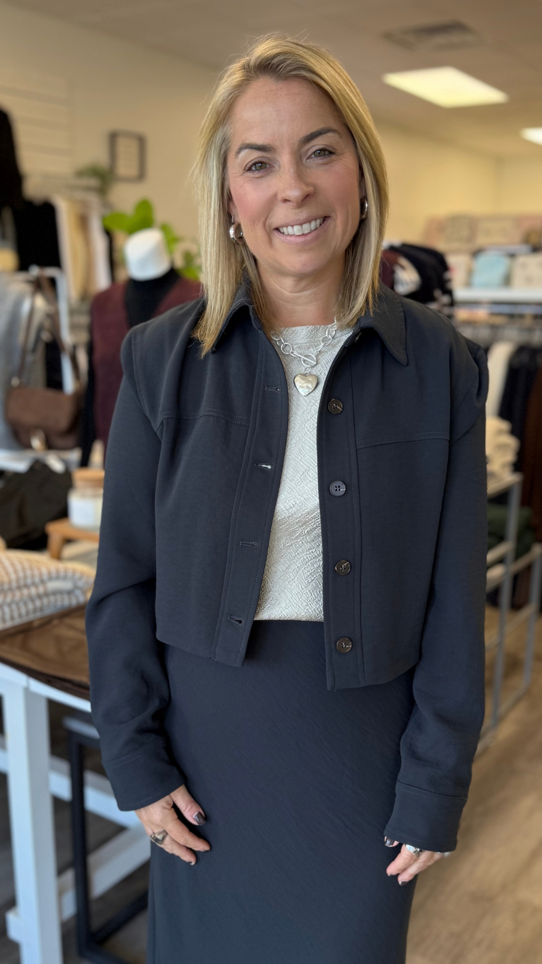 Charcoal Cropped Jacket