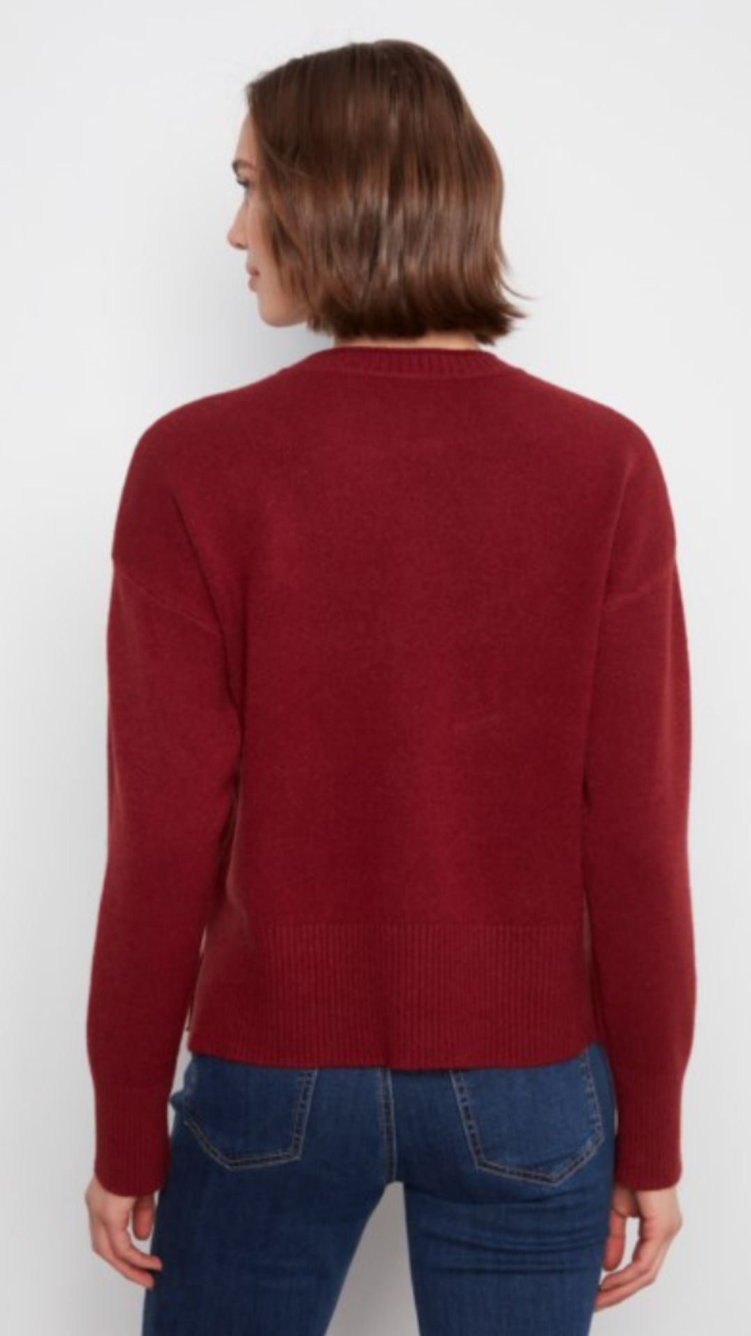 Merlot Patch Pocket Crew Neck Sweater