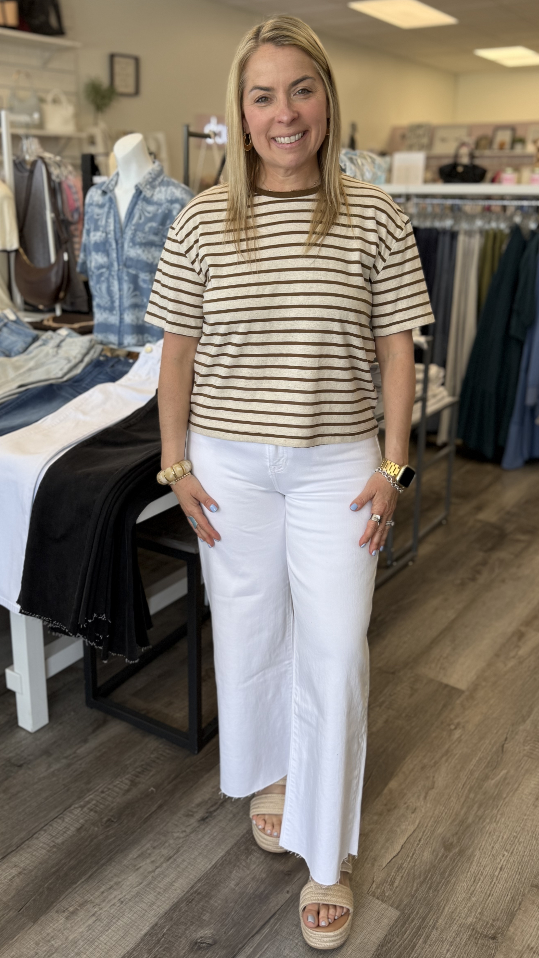 High Rise Optic White Scissor Cut Wide Leg Jeans