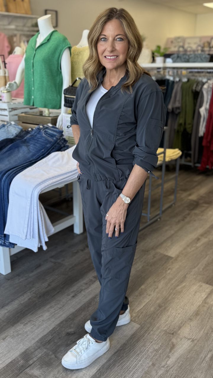 Charcoal Theobald 4 Way Stretch Cargo Jogger