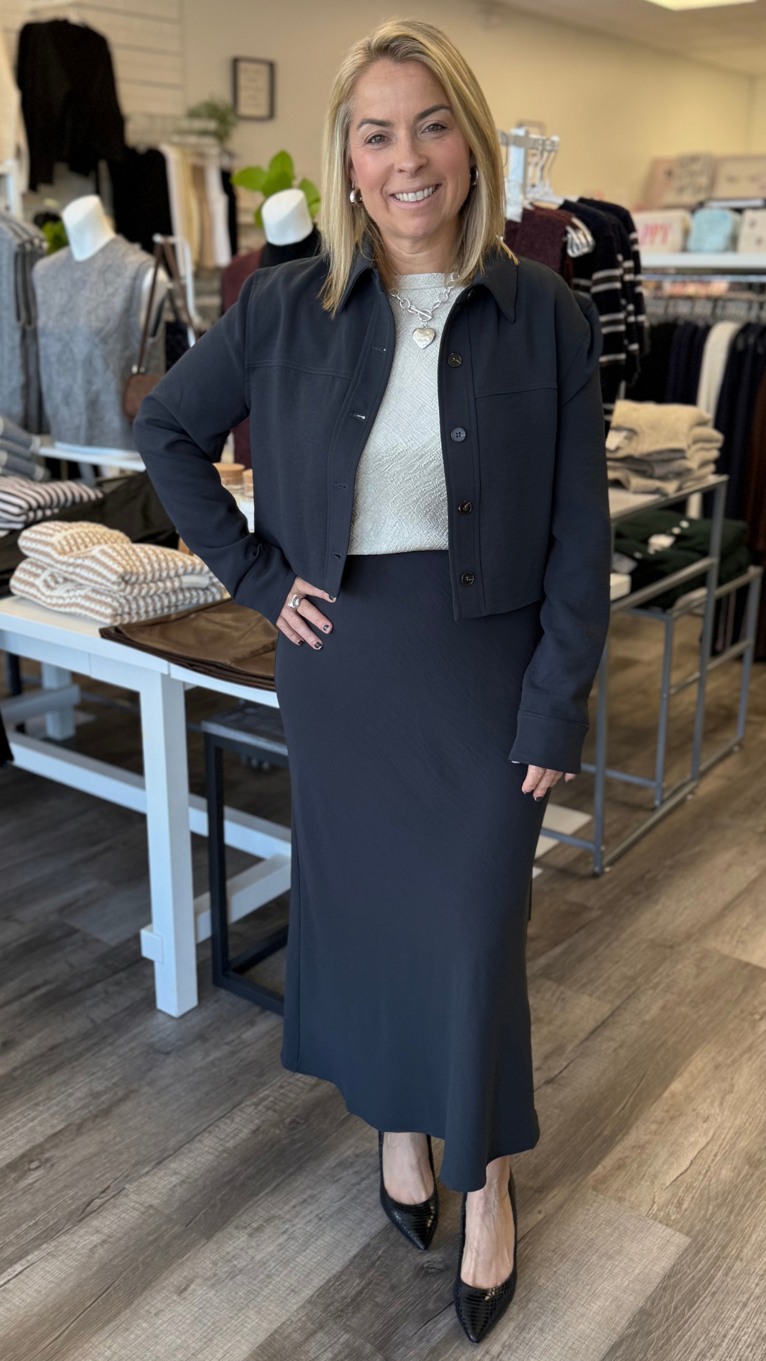 Charcoal Cropped Jacket