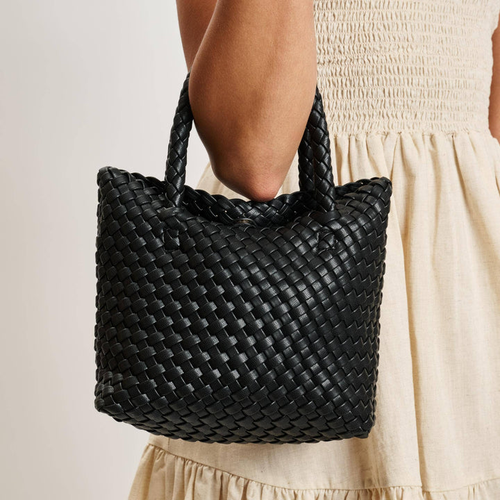 Black Leanna Woven Crossbody