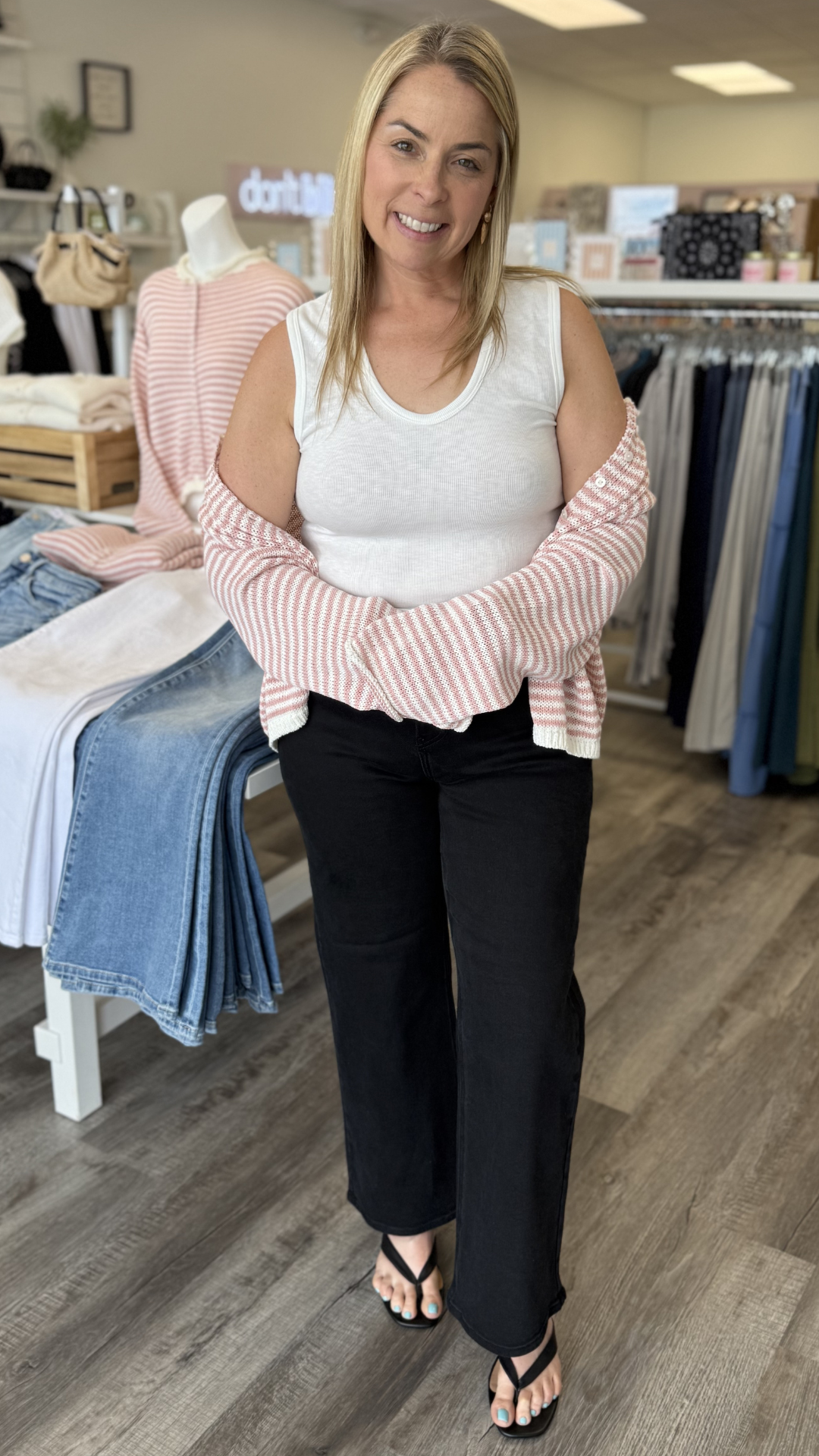 White Essential Ribbed Tank