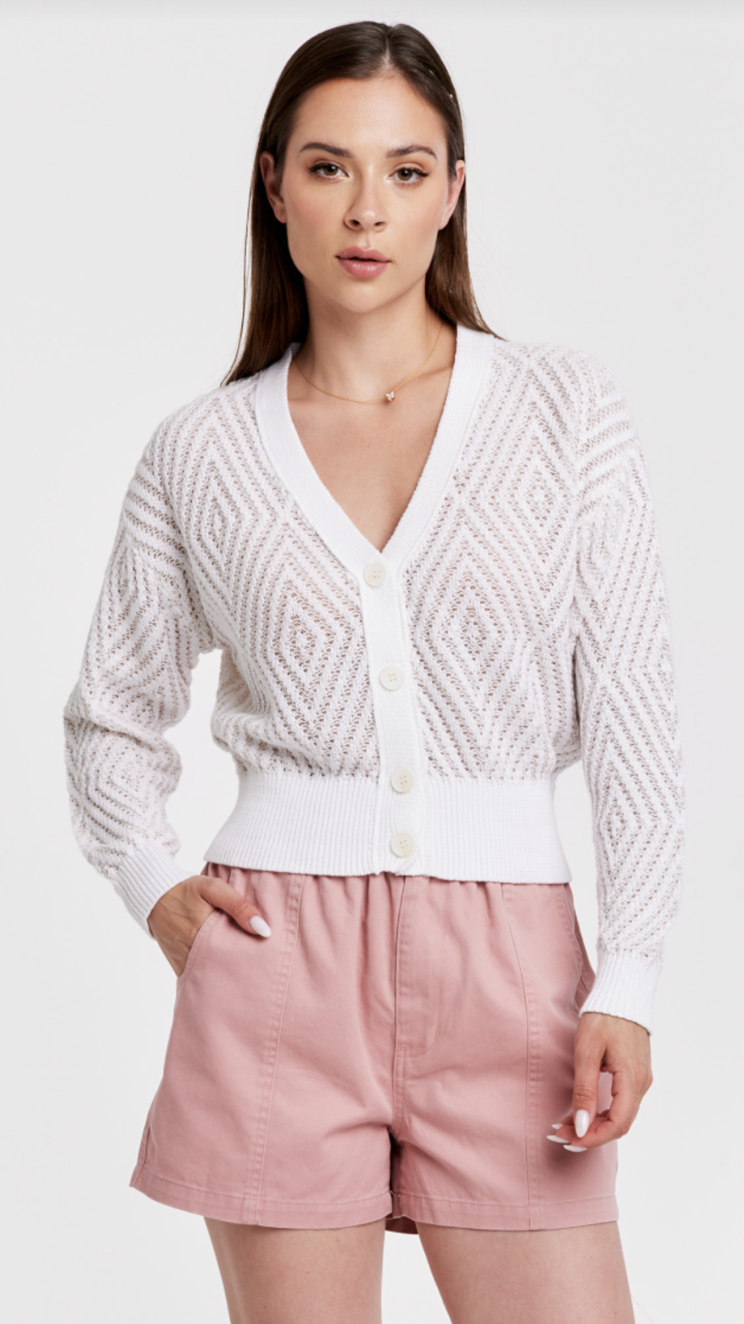 Dimond Pattern Crochet Cardigan