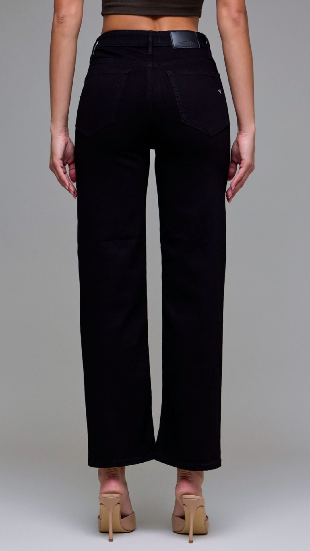 High Rise Jet Black Straight Jeans
