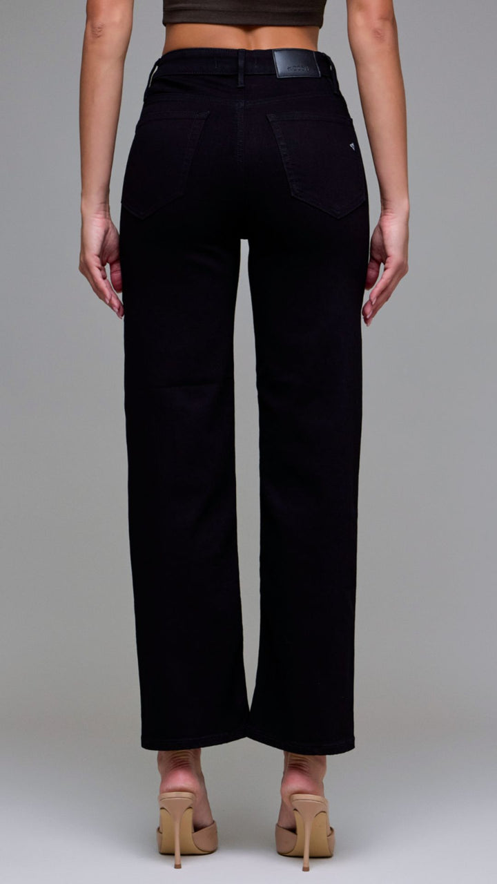 High Rise Jet Black Straight Jeans